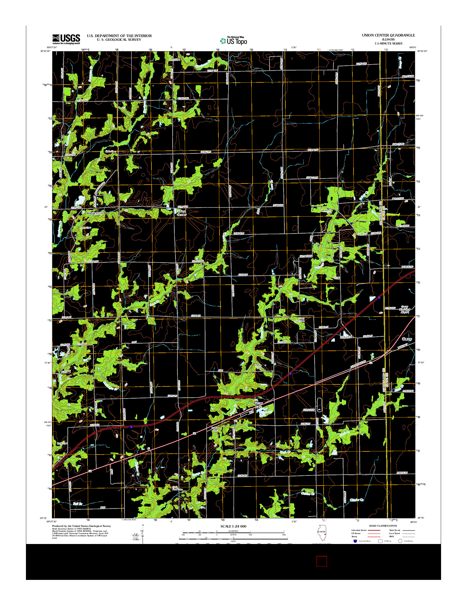 USGS US TOPO 7.5-MINUTE MAP FOR UNION CENTER, IL 2012