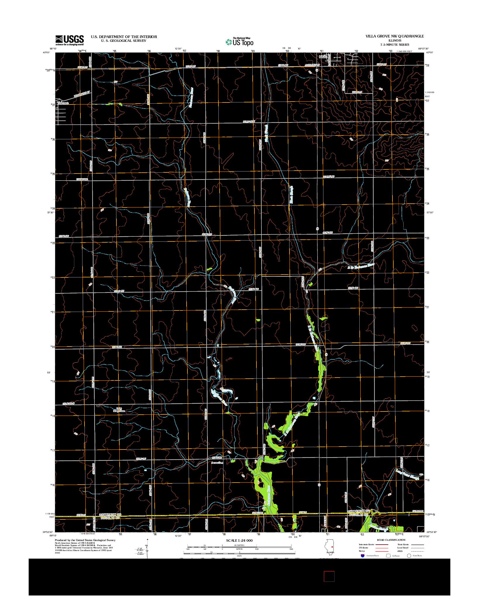 USGS US TOPO 7.5-MINUTE MAP FOR VILLA GROVE NW, IL 2012