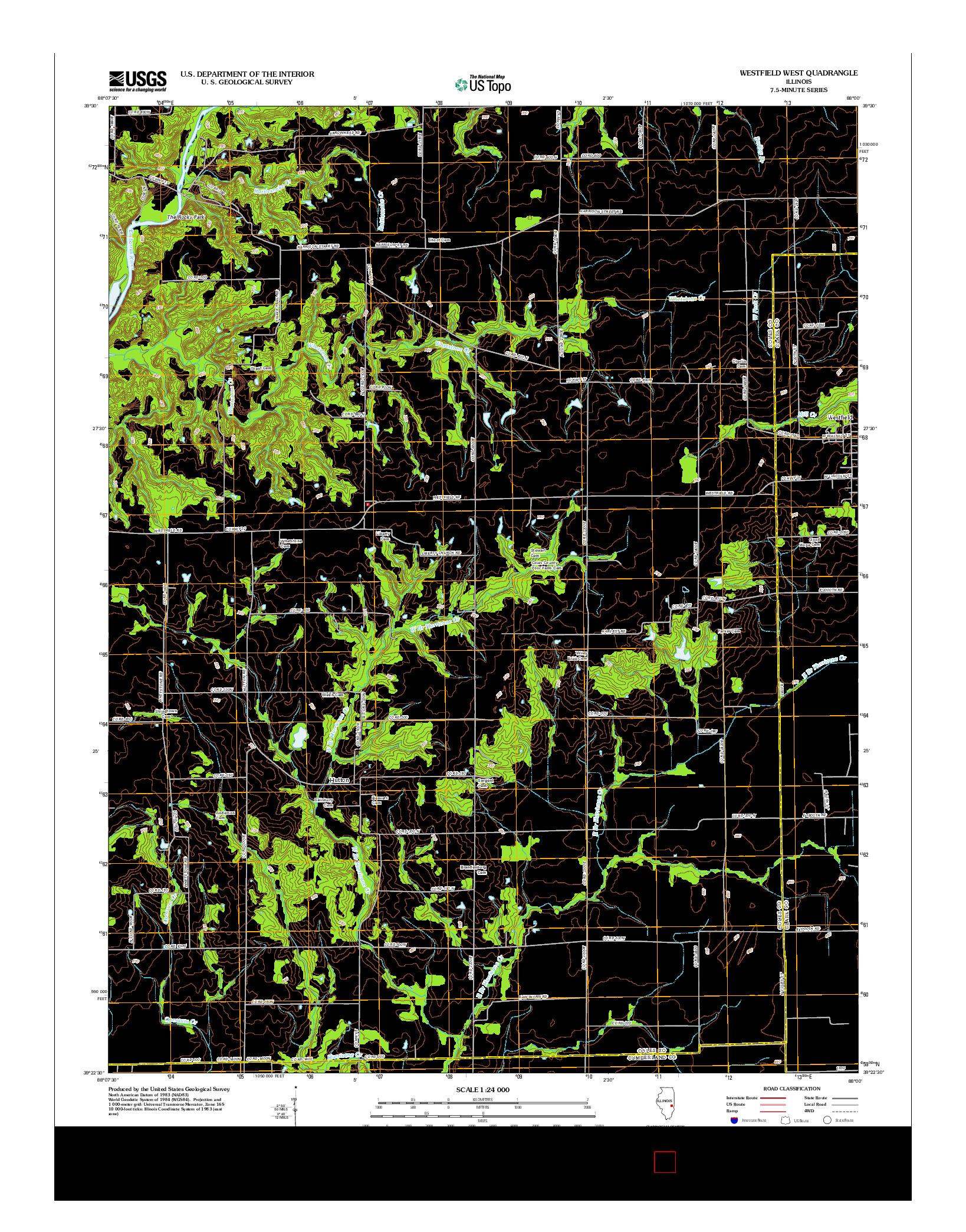 USGS US TOPO 7.5-MINUTE MAP FOR WESTFIELD WEST, IL 2012