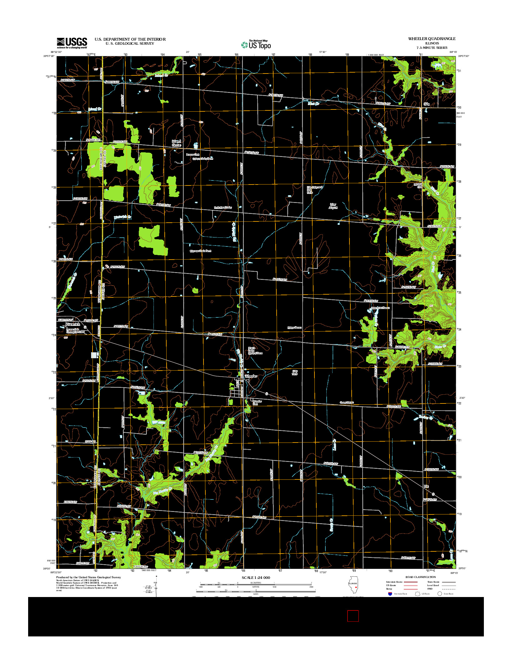 USGS US TOPO 7.5-MINUTE MAP FOR WHEELER, IL 2012