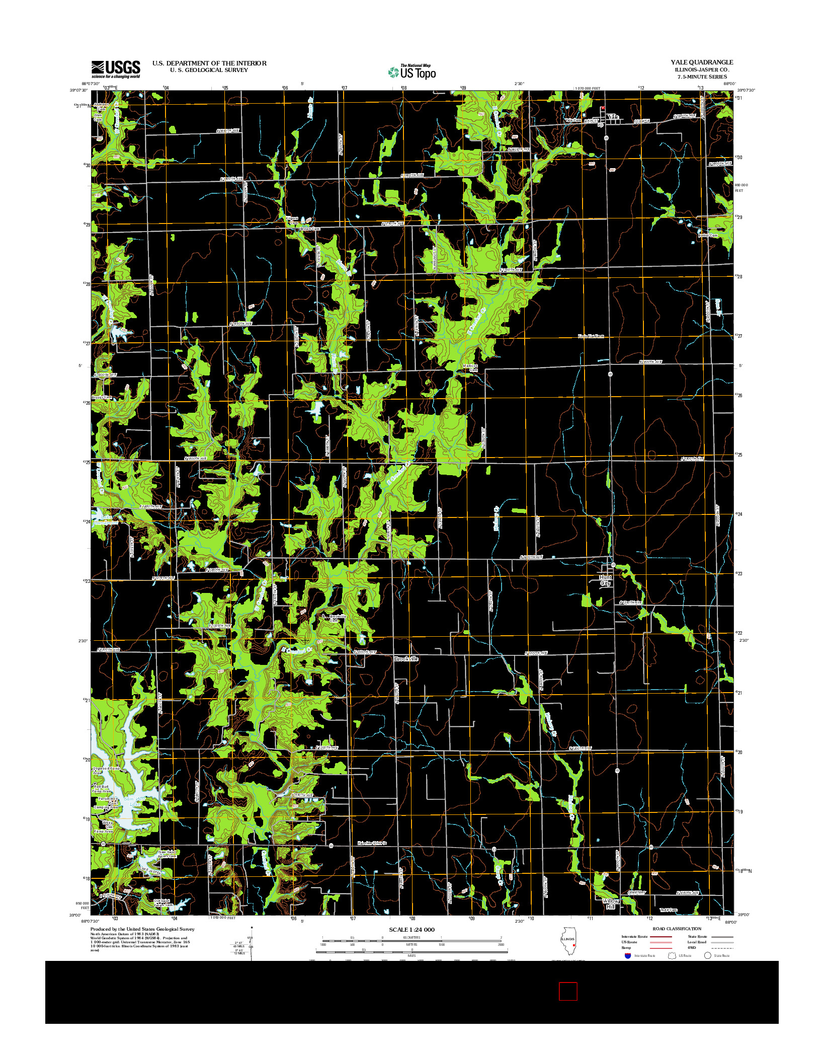 USGS US TOPO 7.5-MINUTE MAP FOR YALE, IL 2012