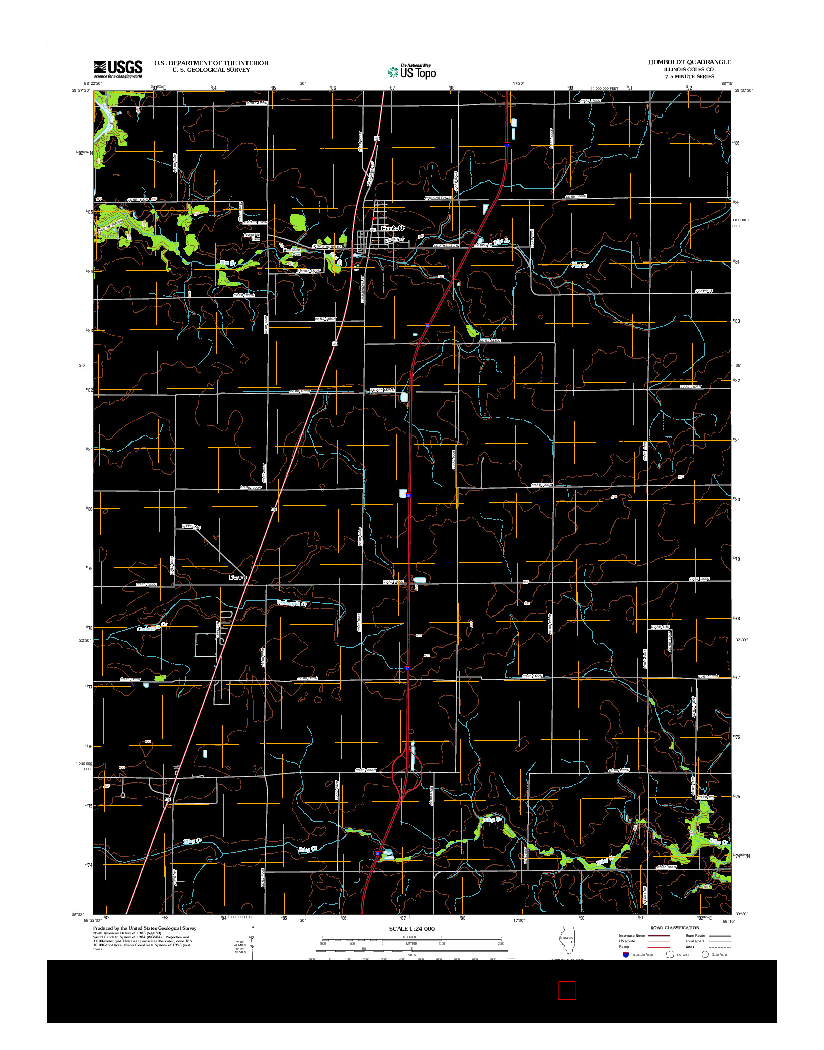 USGS US TOPO 7.5-MINUTE MAP FOR HUMBOLDT, IL 2012