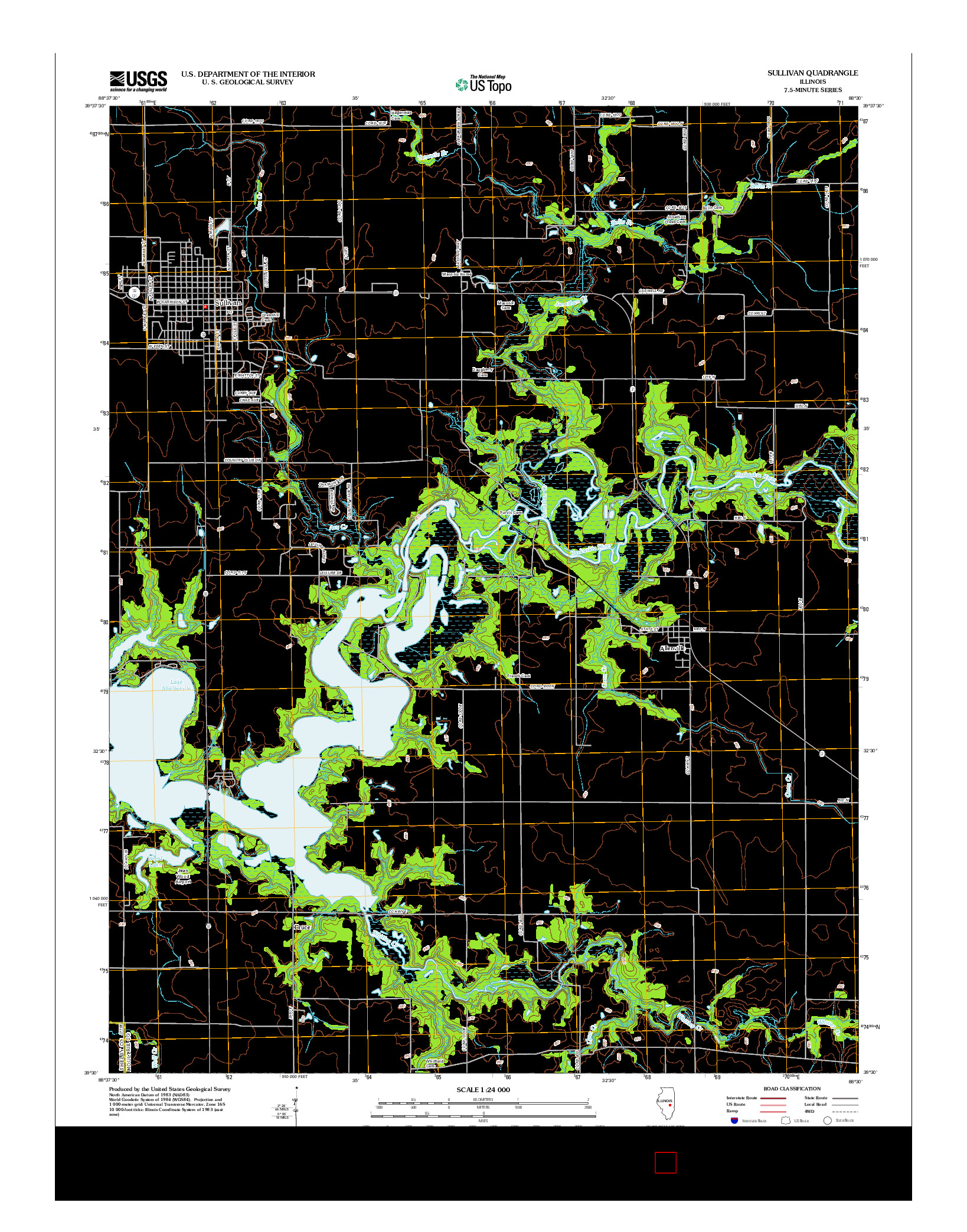 USGS US TOPO 7.5-MINUTE MAP FOR SULLIVAN, IL 2012