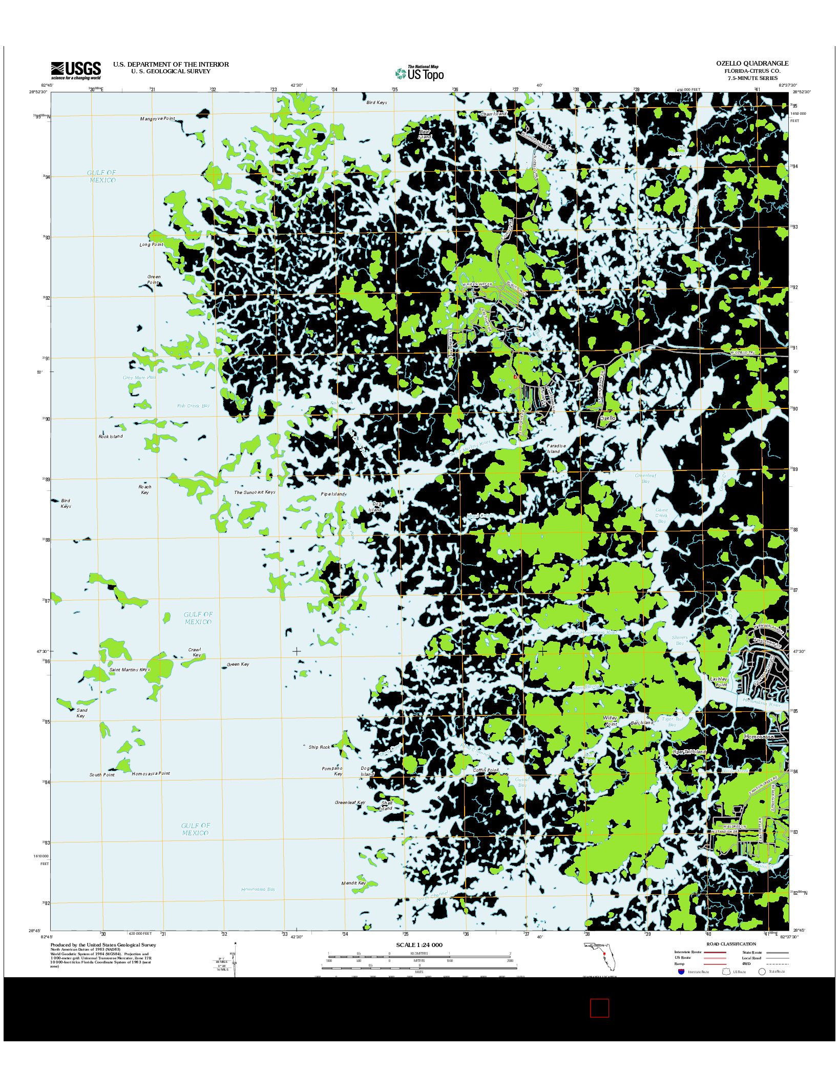 USGS US TOPO 7.5-MINUTE MAP FOR OZELLO, FL 2012