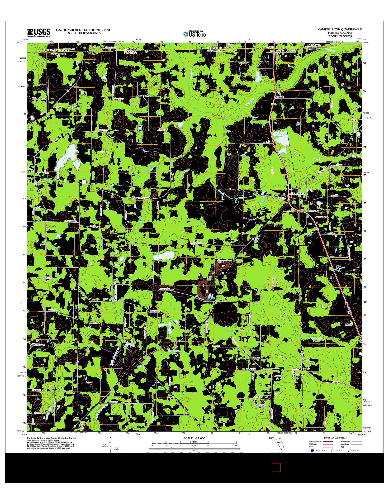 USGS US TOPO 7.5-MINUTE MAP FOR CAMPBELLTON, FL-AL 2012