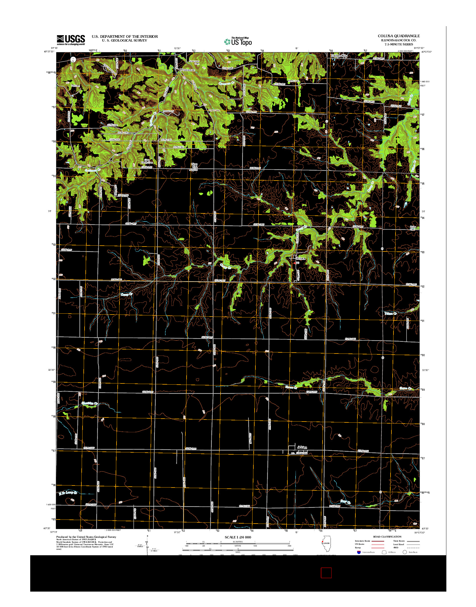 USGS US TOPO 7.5-MINUTE MAP FOR COLUSA, IL 2012