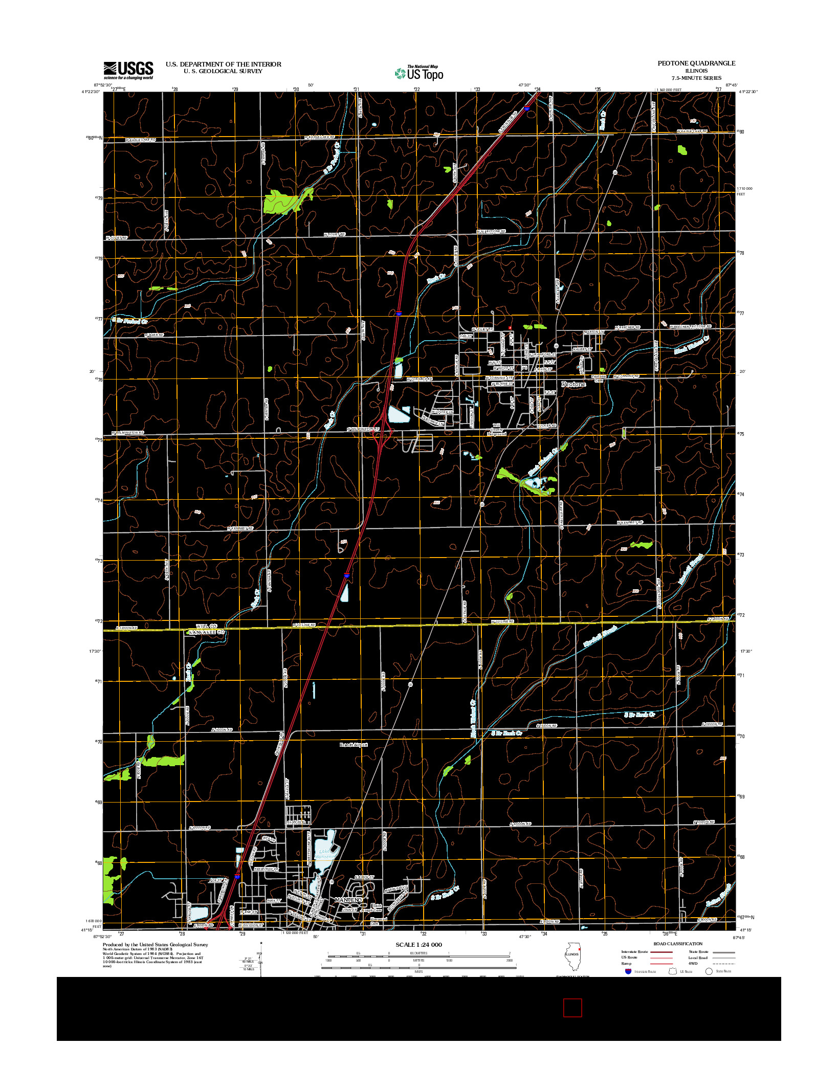 USGS US TOPO 7.5-MINUTE MAP FOR PEOTONE, IL 2012