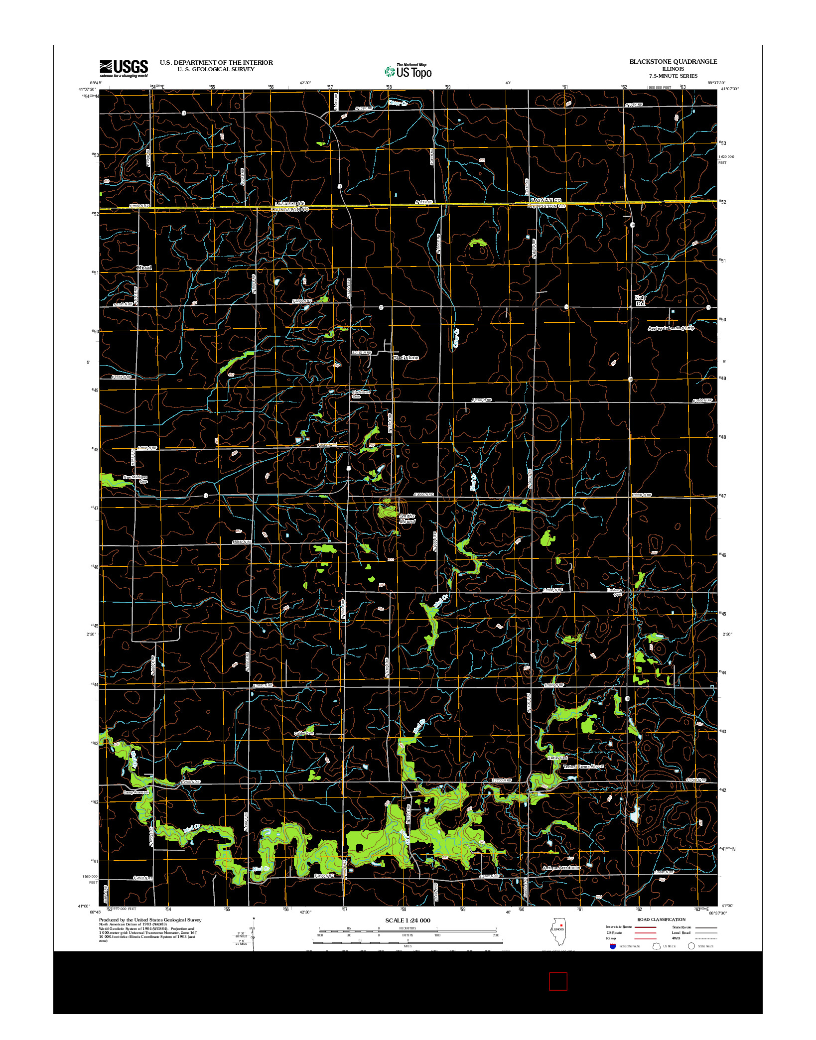 USGS US TOPO 7.5-MINUTE MAP FOR BLACKSTONE, IL 2012