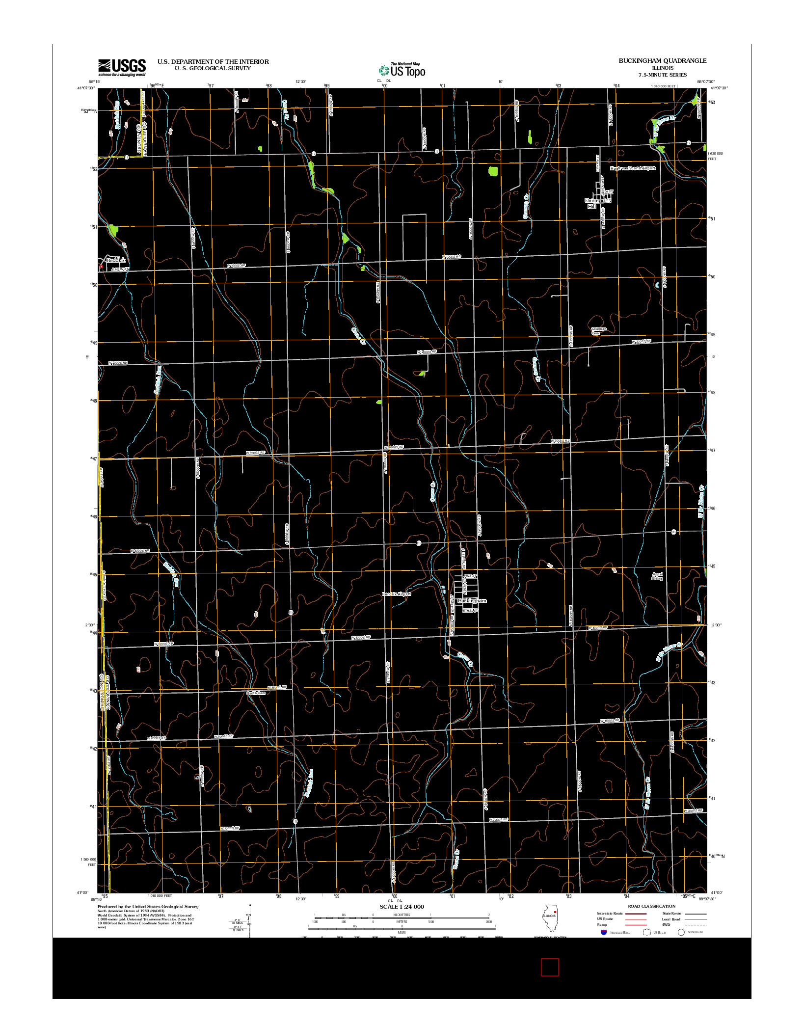 USGS US TOPO 7.5-MINUTE MAP FOR BUCKINGHAM, IL 2012