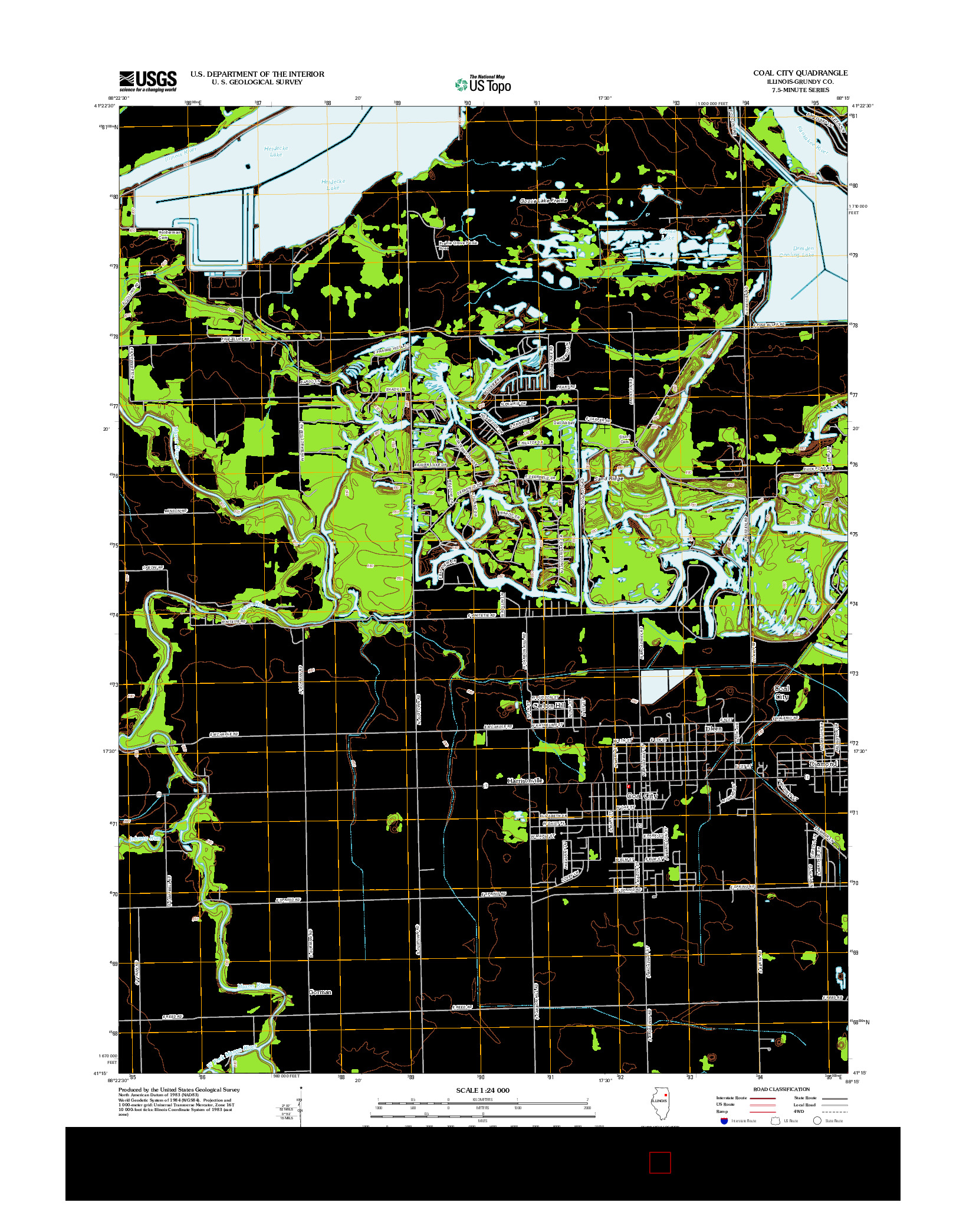 USGS US TOPO 7.5-MINUTE MAP FOR COAL CITY, IL 2012