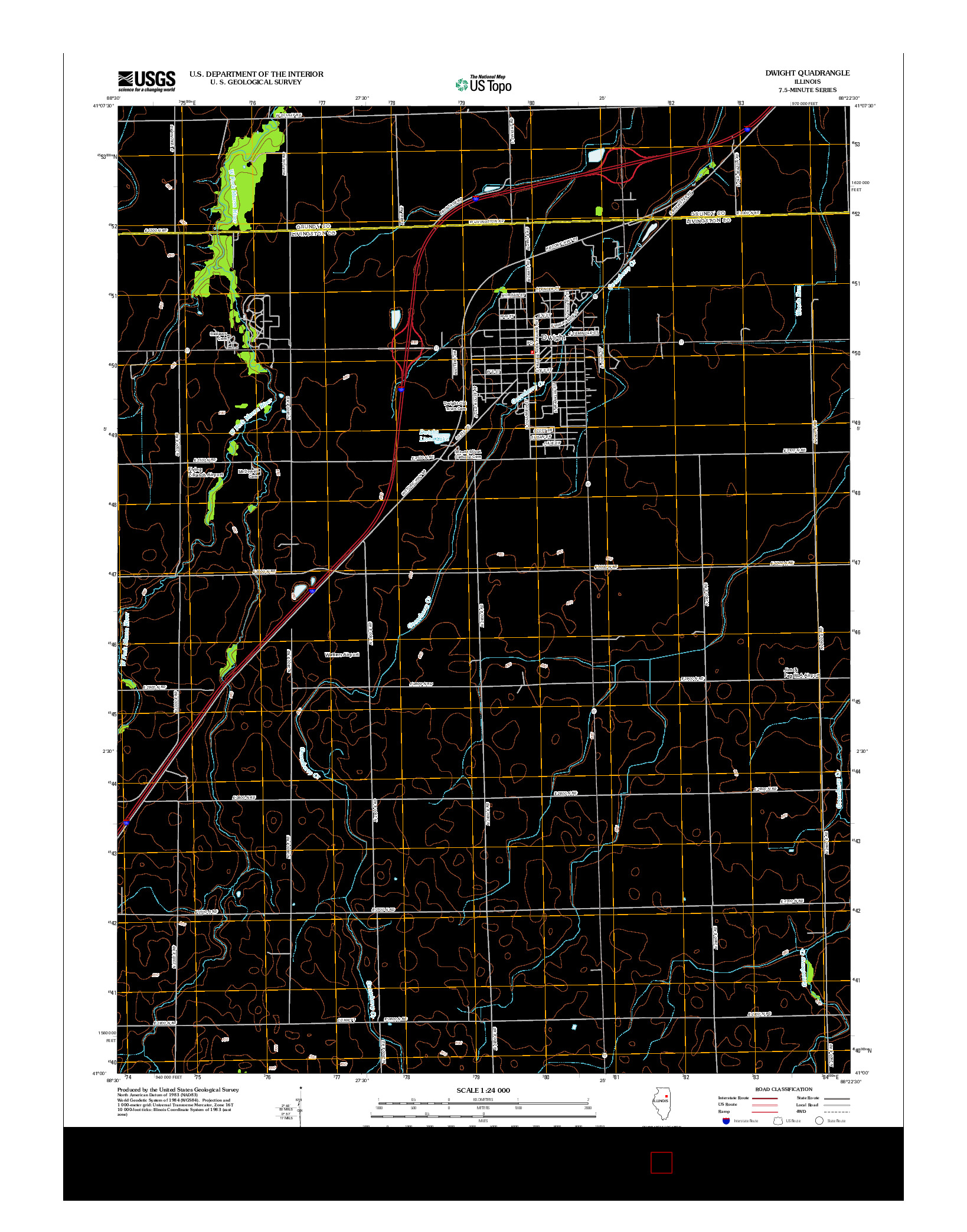 USGS US TOPO 7.5-MINUTE MAP FOR DWIGHT, IL 2012