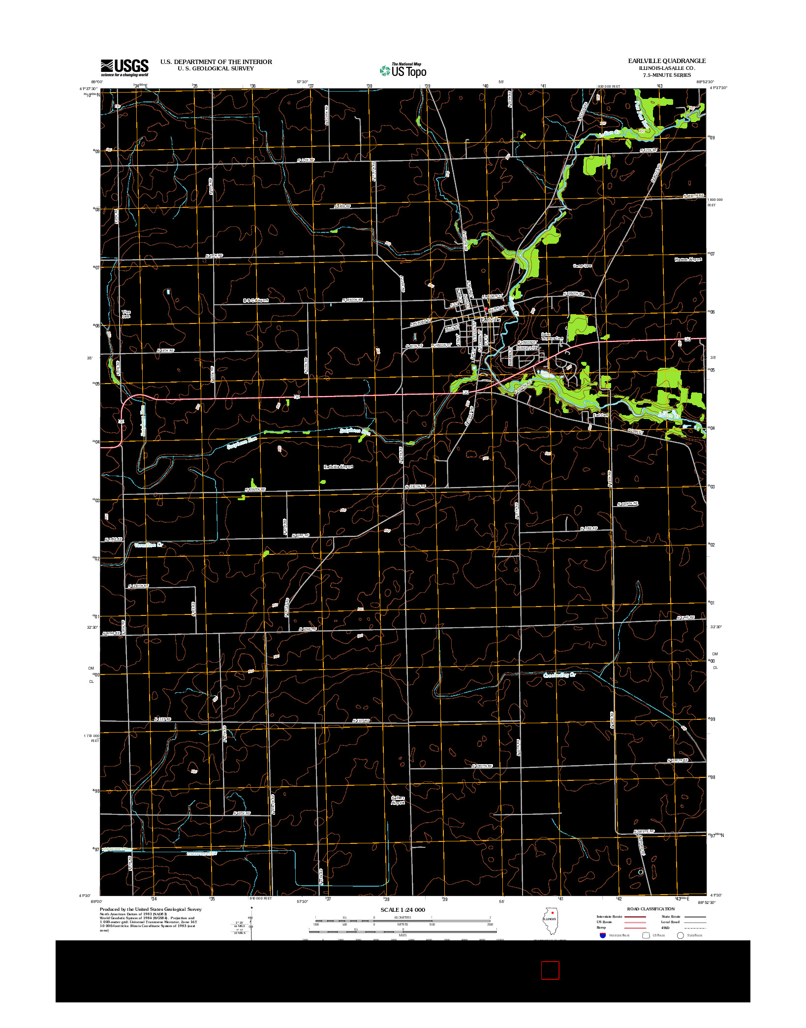USGS US TOPO 7.5-MINUTE MAP FOR EARLVILLE, IL 2012
