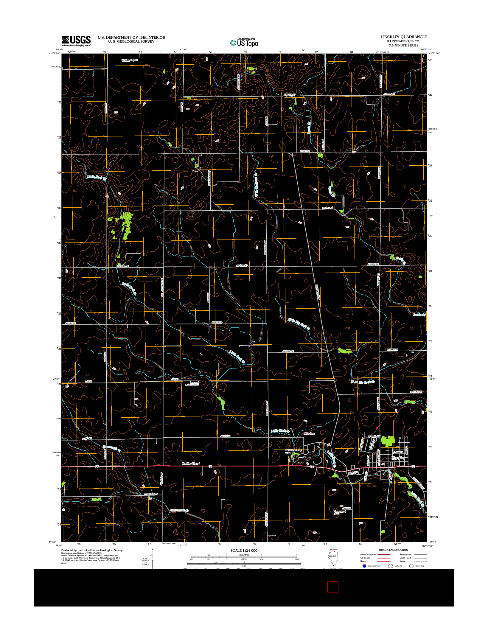 USGS US TOPO 7.5-MINUTE MAP FOR HINCKLEY, IL 2012