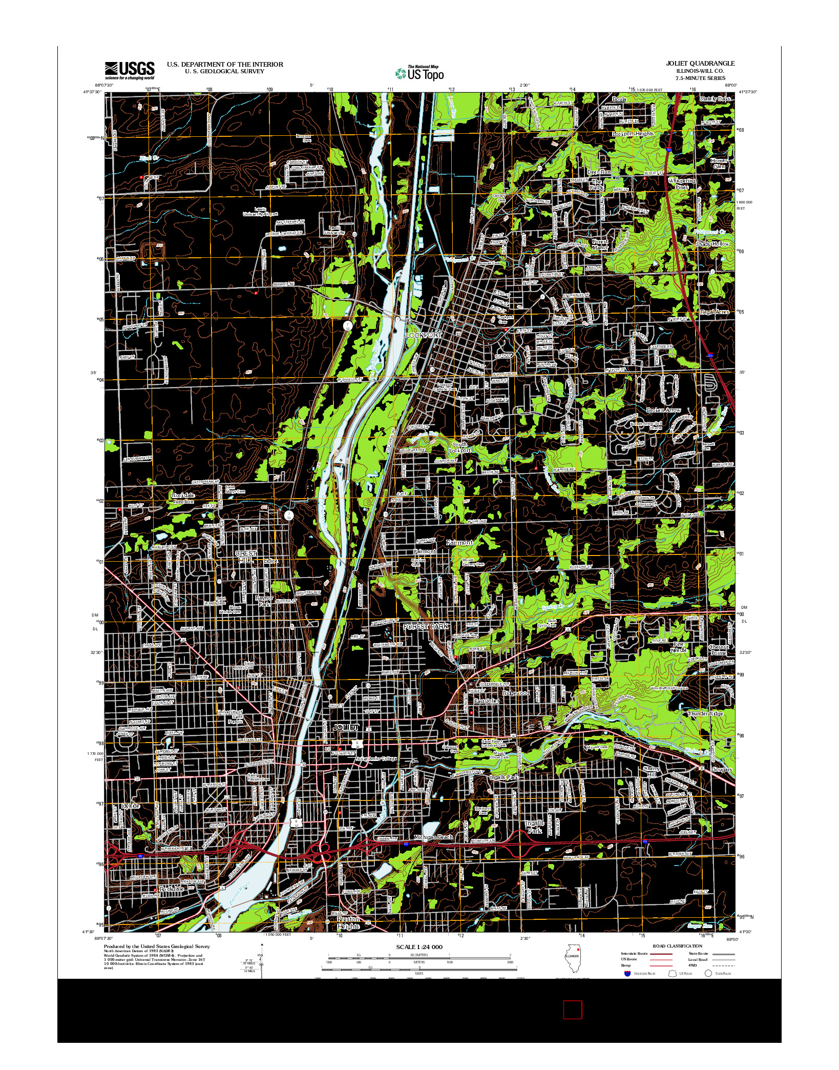 USGS US TOPO 7.5-MINUTE MAP FOR JOLIET, IL 2012