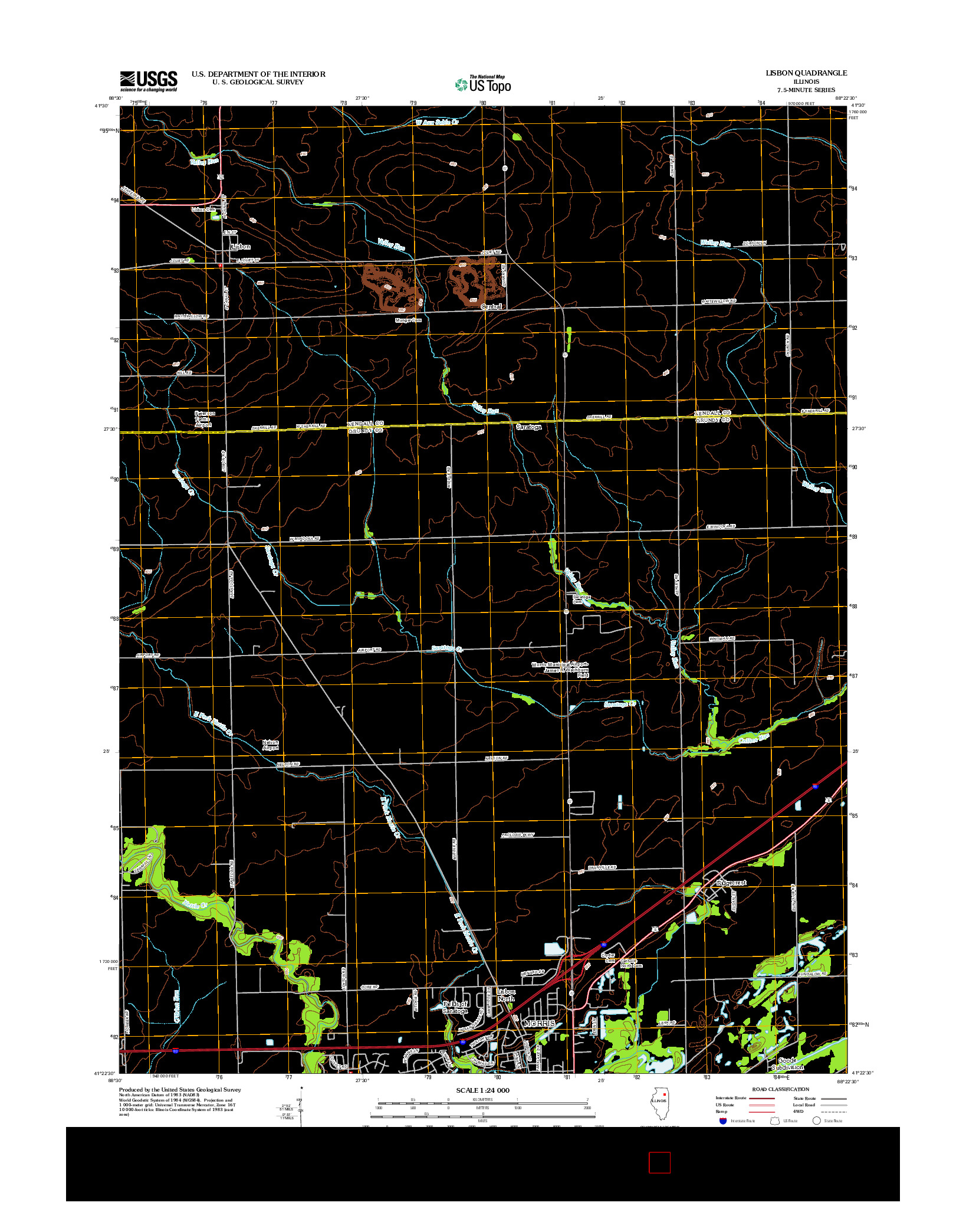 USGS US TOPO 7.5-MINUTE MAP FOR LISBON, IL 2012