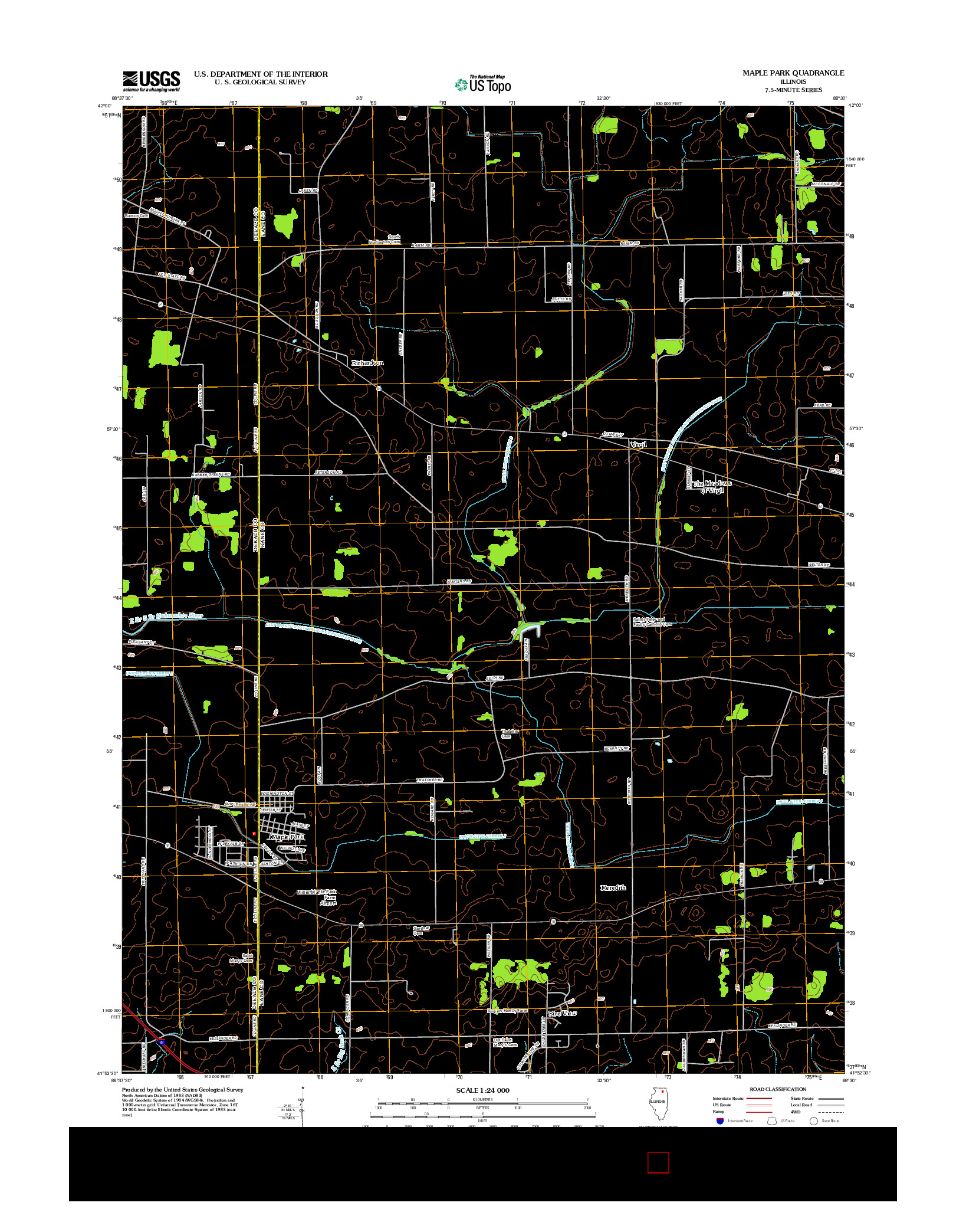 USGS US TOPO 7.5-MINUTE MAP FOR MAPLE PARK, IL 2012