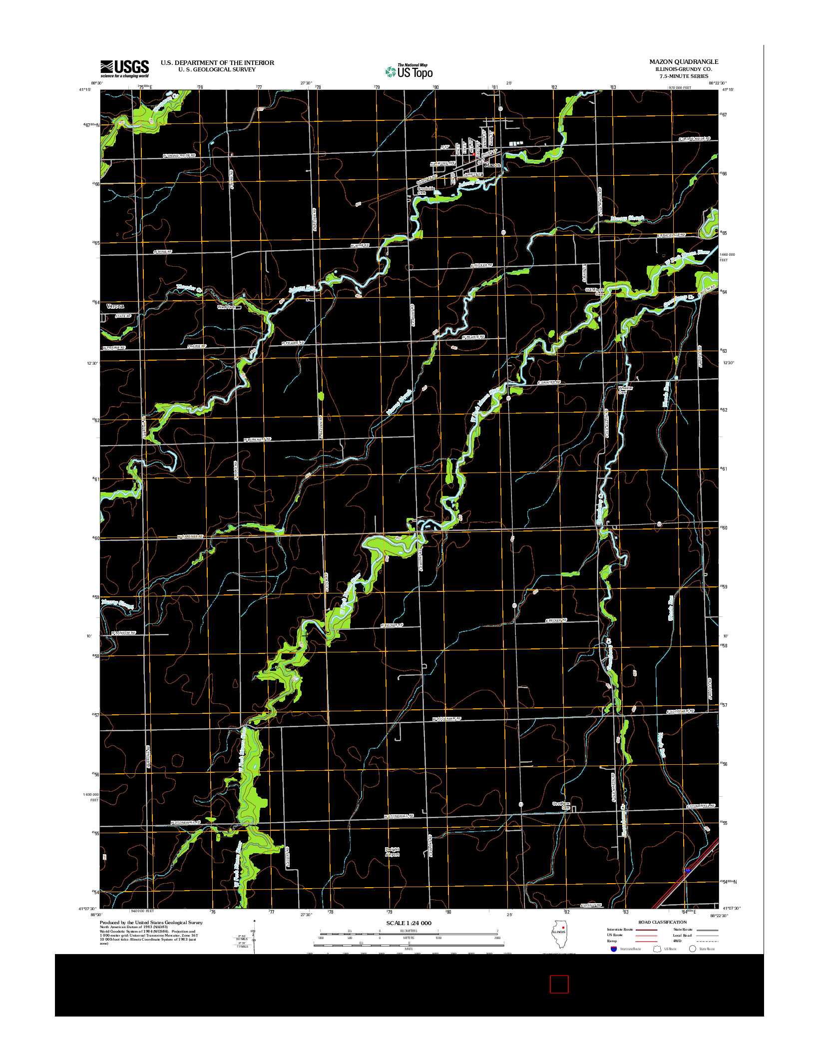 USGS US TOPO 7.5-MINUTE MAP FOR MAZON, IL 2012