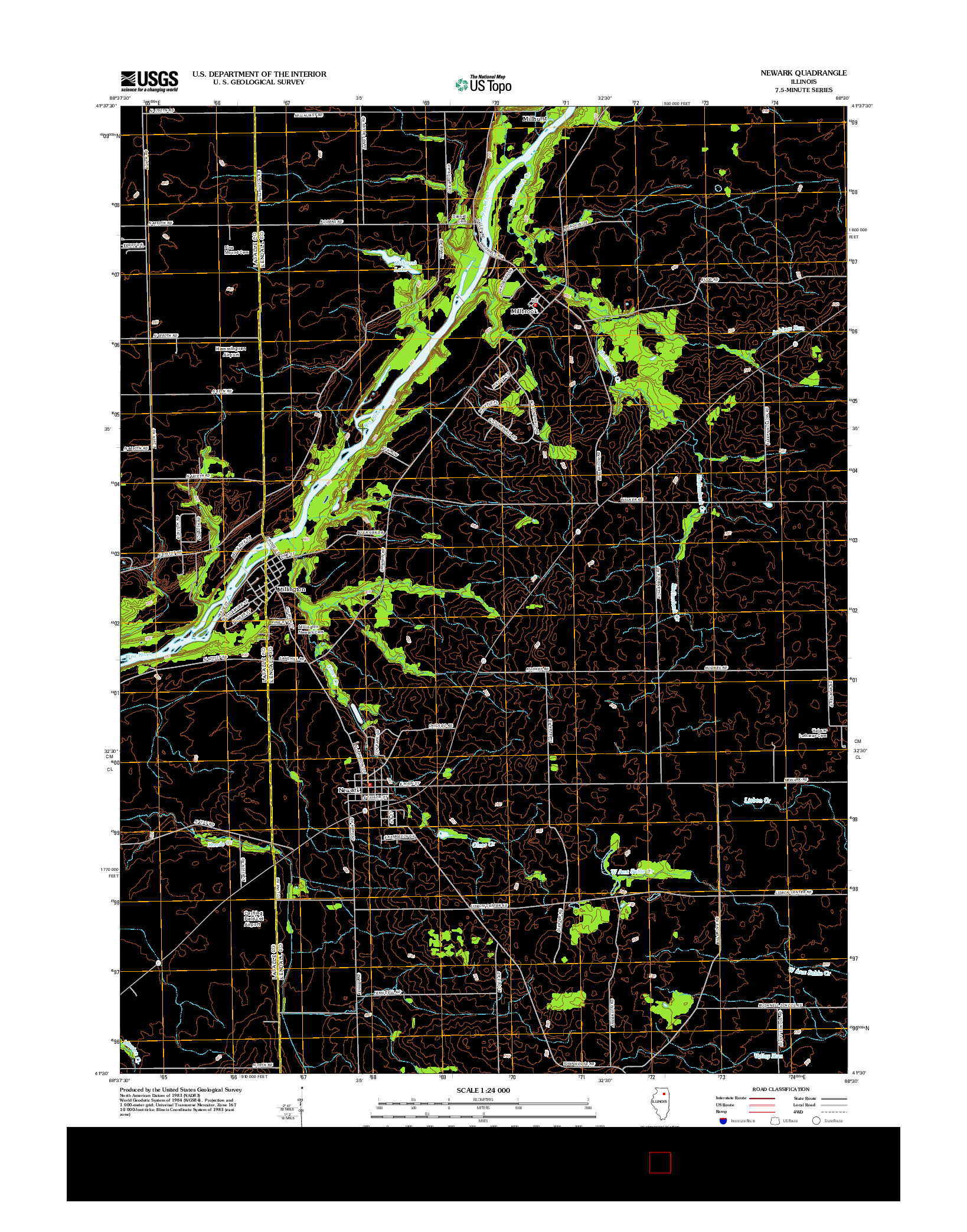 USGS US TOPO 7.5-MINUTE MAP FOR NEWARK, IL 2012