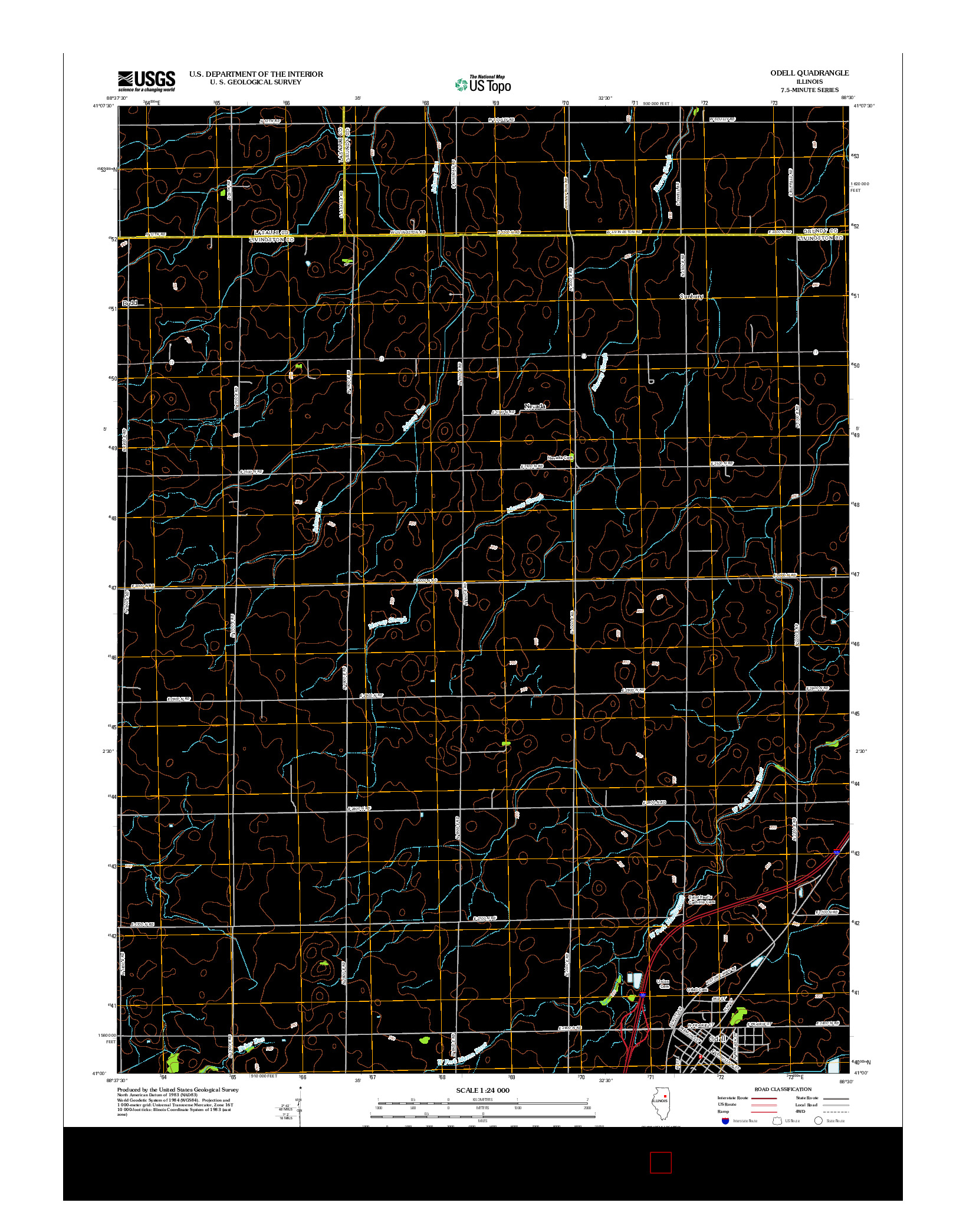 USGS US TOPO 7.5-MINUTE MAP FOR ODELL, IL 2012