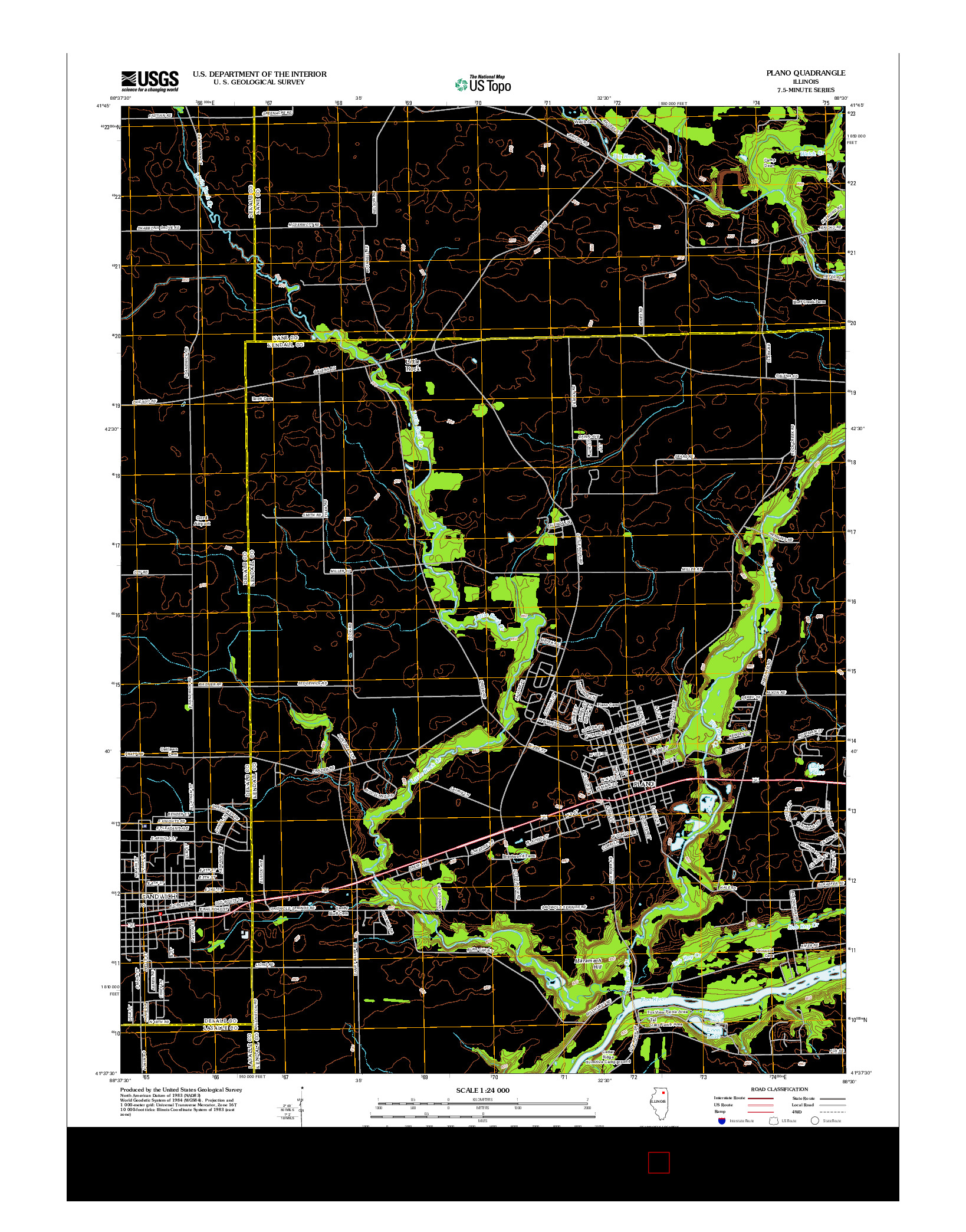 USGS US TOPO 7.5-MINUTE MAP FOR PLANO, IL 2012