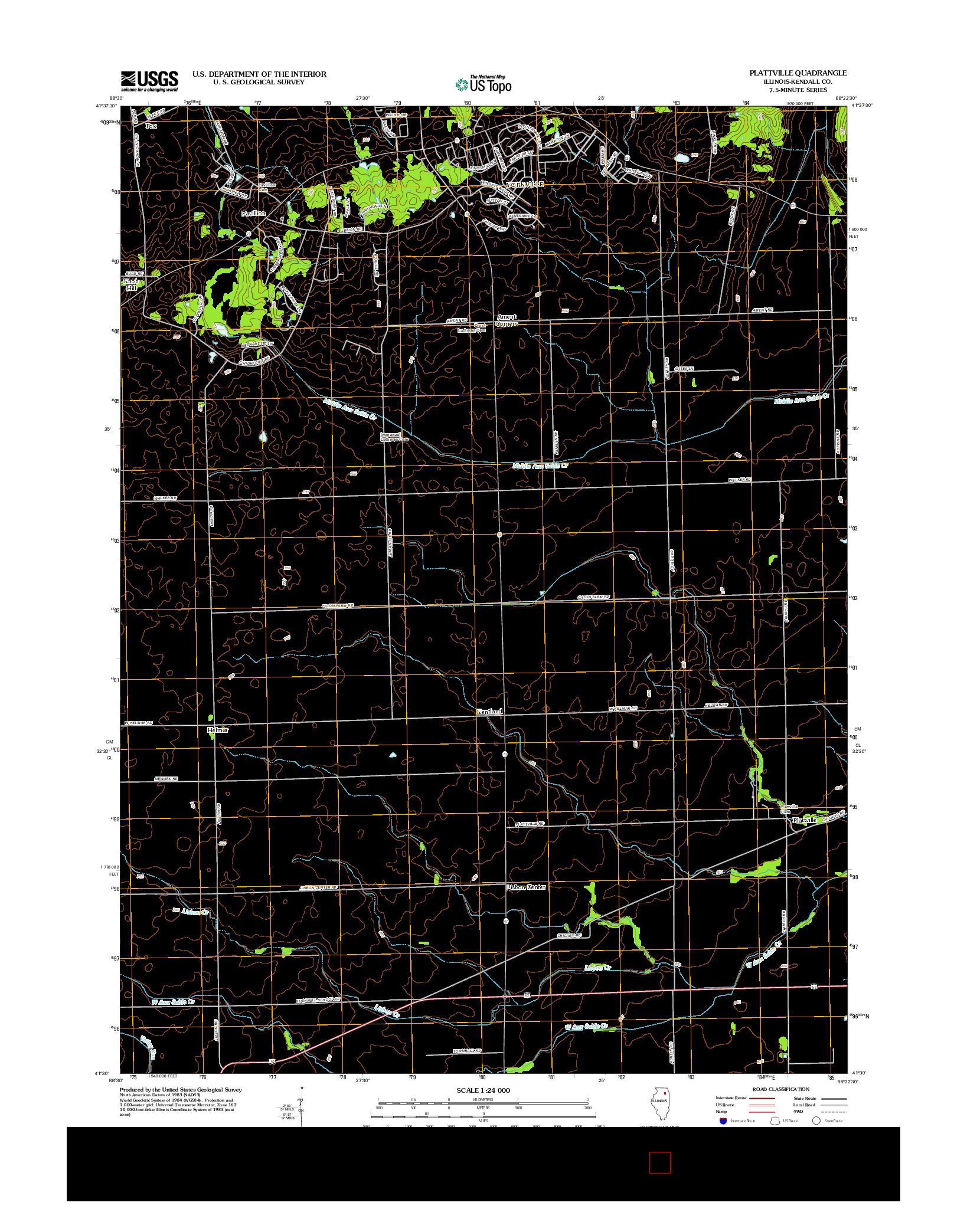 USGS US TOPO 7.5-MINUTE MAP FOR PLATTVILLE, IL 2012
