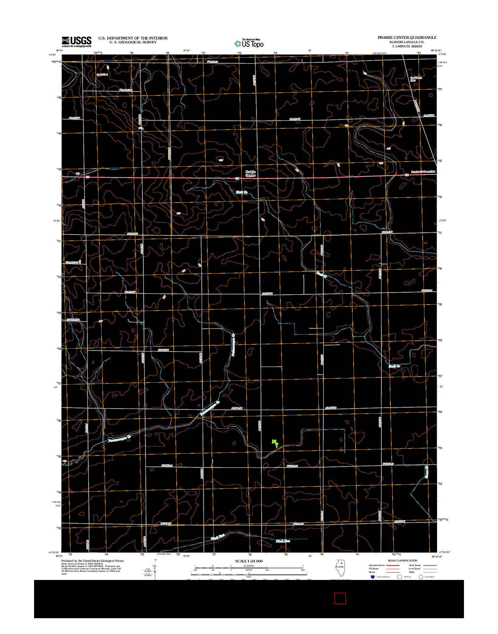 USGS US TOPO 7.5-MINUTE MAP FOR PRAIRIE CENTER, IL 2012