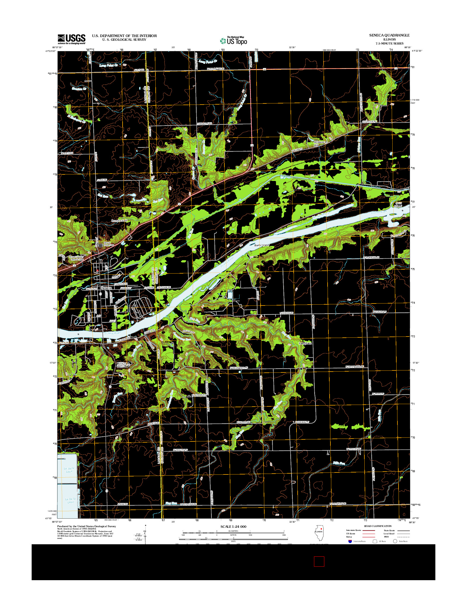 USGS US TOPO 7.5-MINUTE MAP FOR SENECA, IL 2012