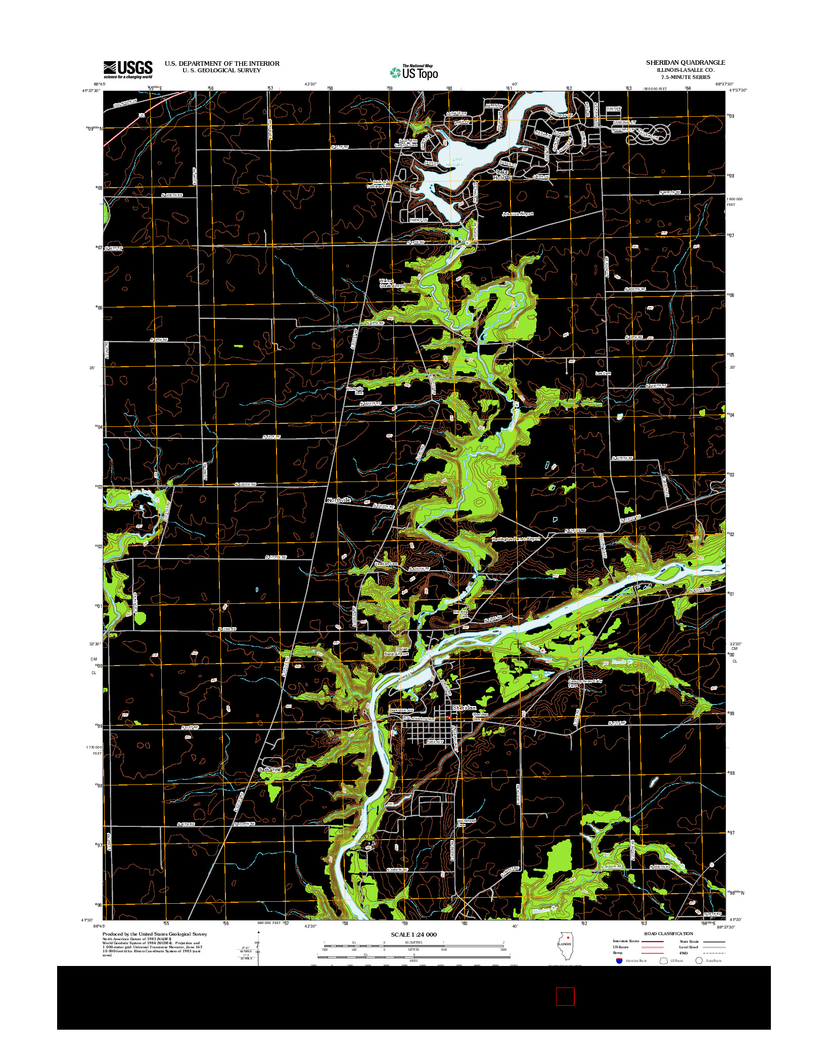 USGS US TOPO 7.5-MINUTE MAP FOR SHERIDAN, IL 2012