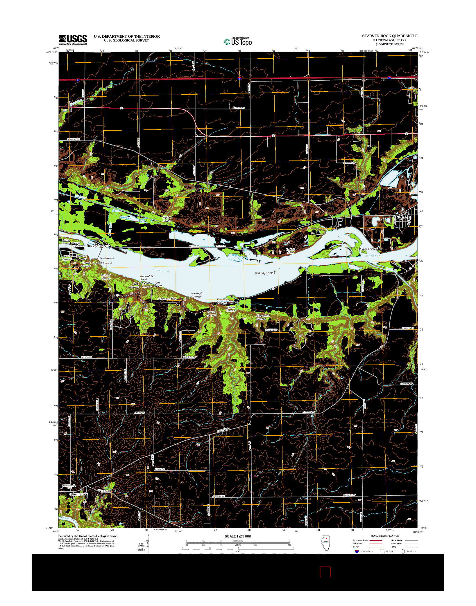 USGS US TOPO 7.5-MINUTE MAP FOR STARVED ROCK, IL 2012