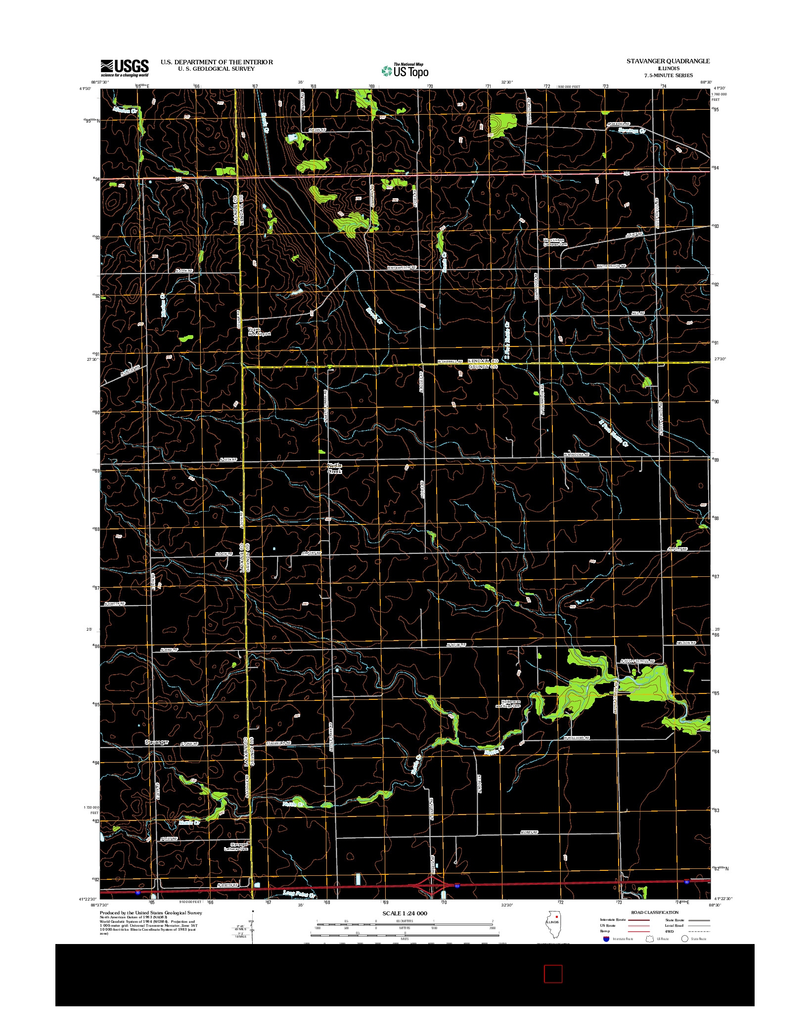 USGS US TOPO 7.5-MINUTE MAP FOR STAVANGER, IL 2012