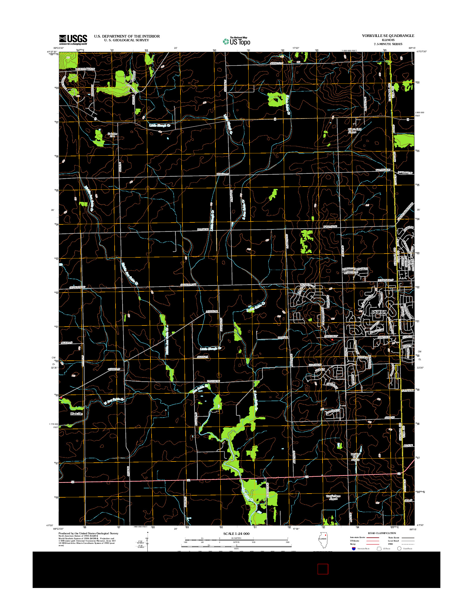 USGS US TOPO 7.5-MINUTE MAP FOR YORKVILLE SE, IL 2012