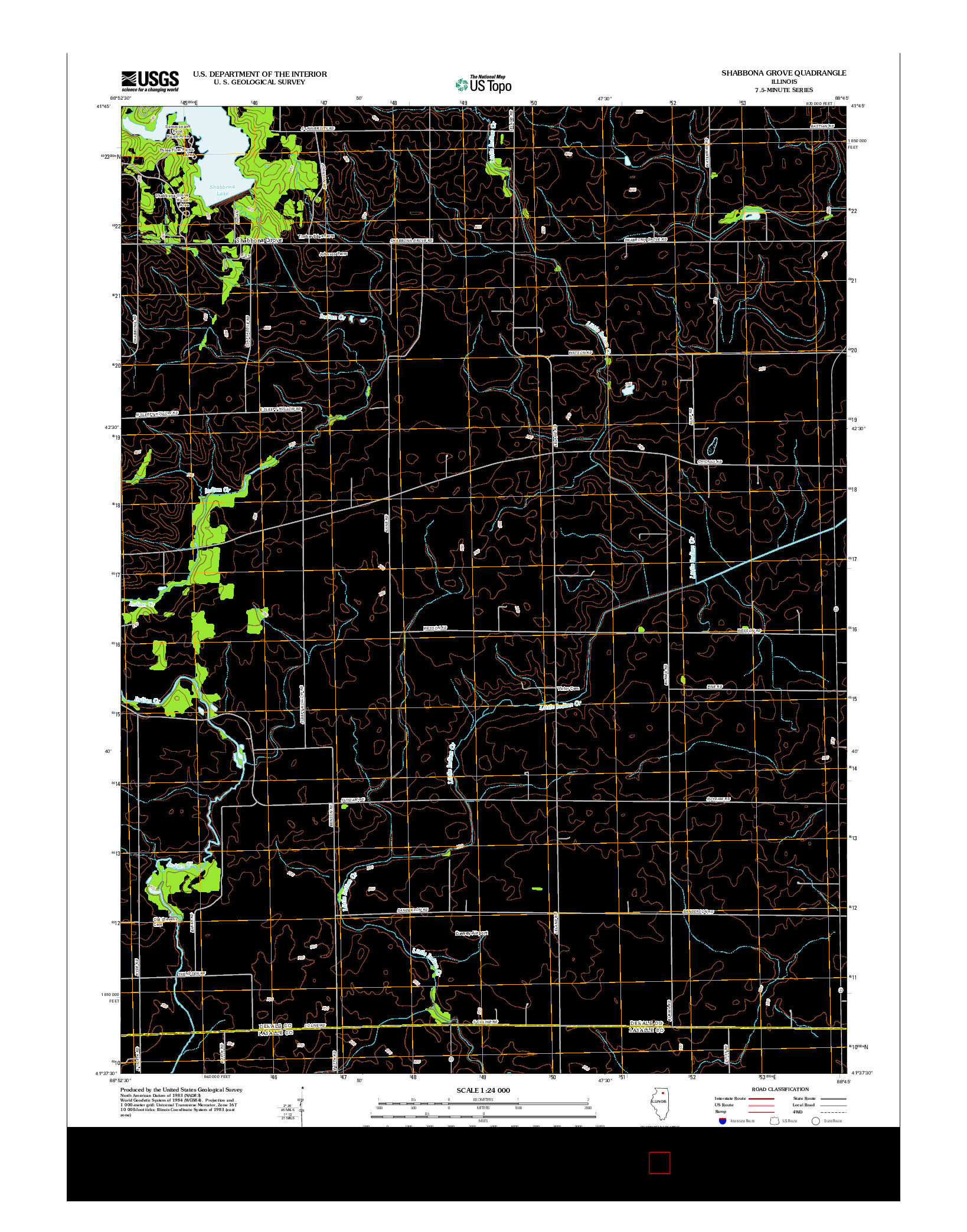 USGS US TOPO 7.5-MINUTE MAP FOR SHABBONA GROVE, IL 2012