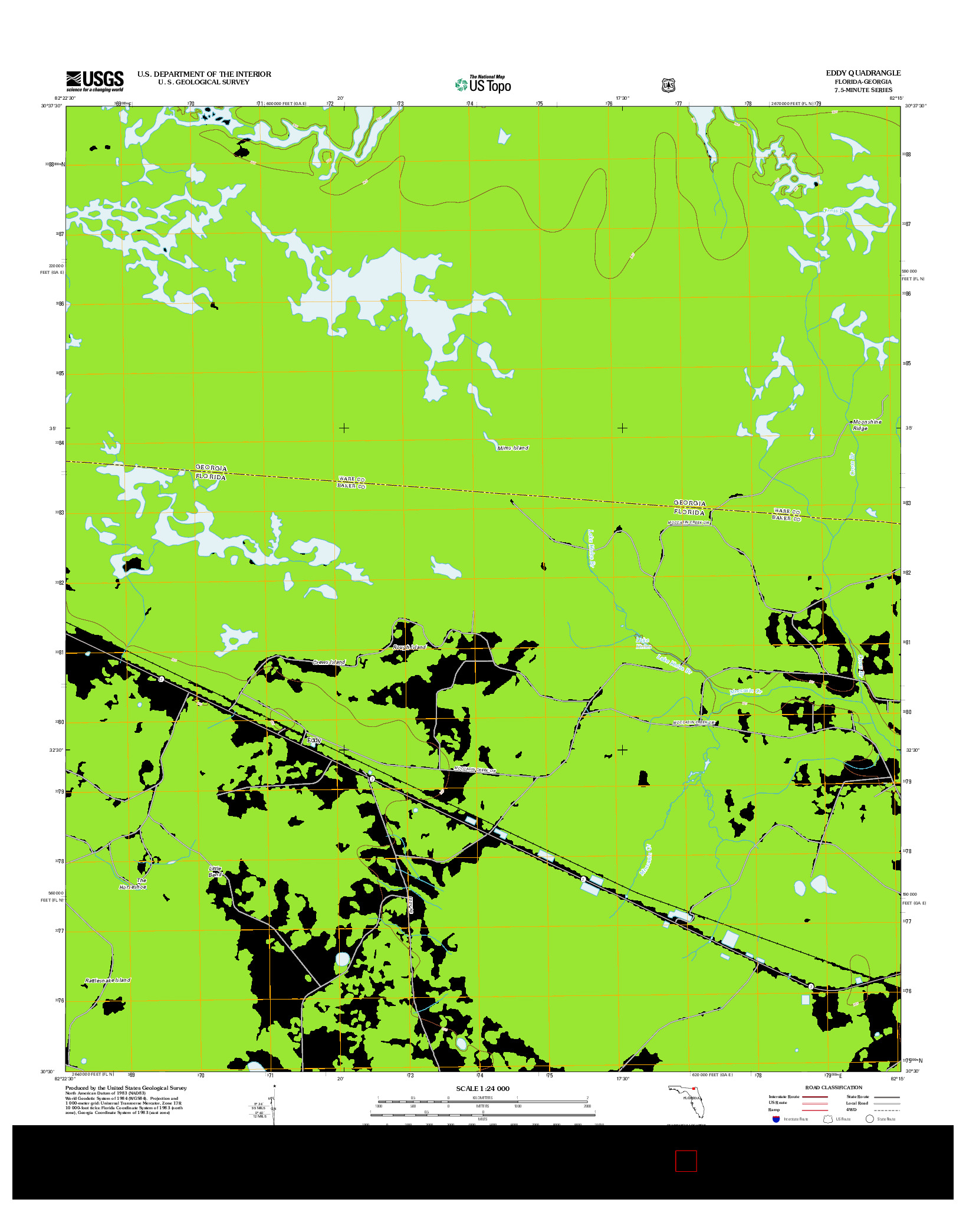 USGS US TOPO 7.5-MINUTE MAP FOR EDDY, FL-GA 2012