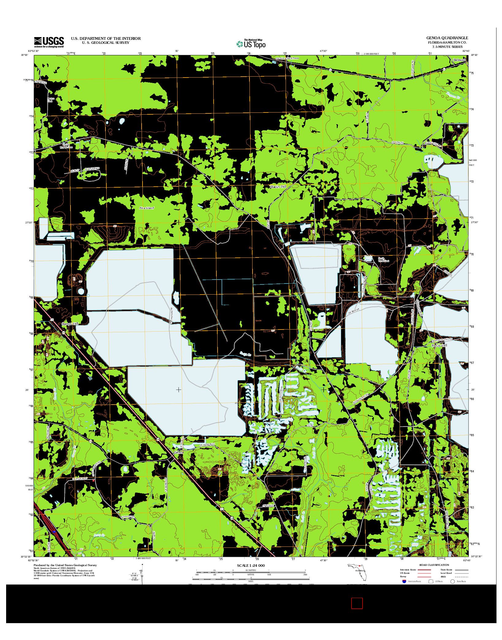 USGS US TOPO 7.5-MINUTE MAP FOR GENOA, FL 2012