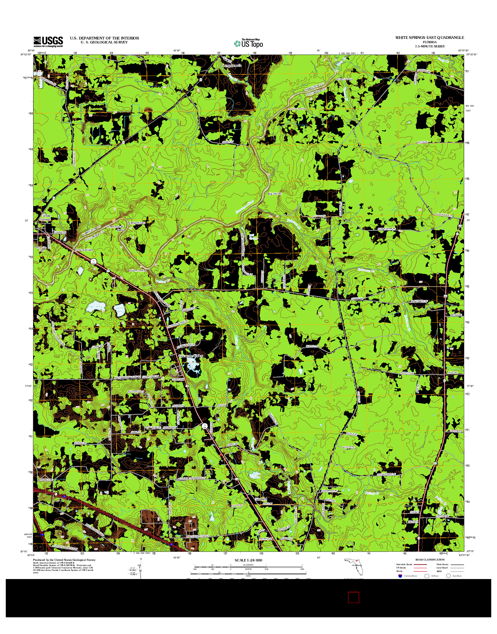 USGS US TOPO 7.5-MINUTE MAP FOR WHITE SPRINGS EAST, FL 2012