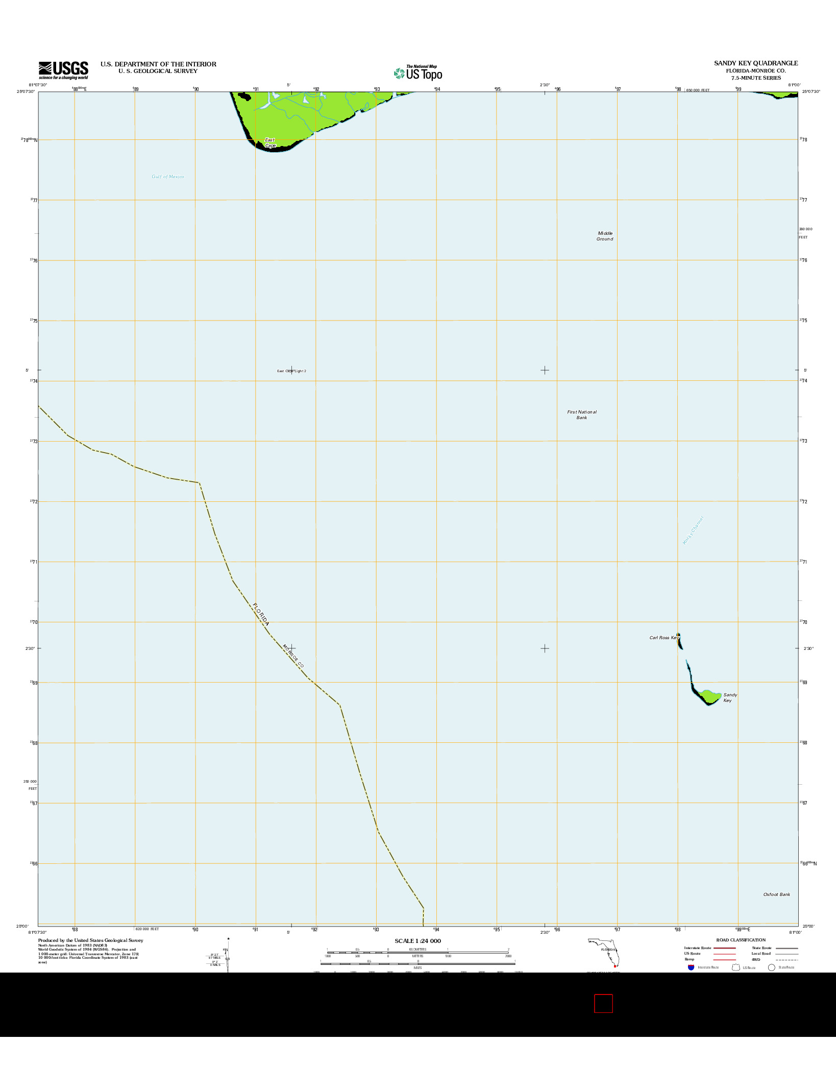 USGS US TOPO 7.5-MINUTE MAP FOR SANDY KEY, FL 2012