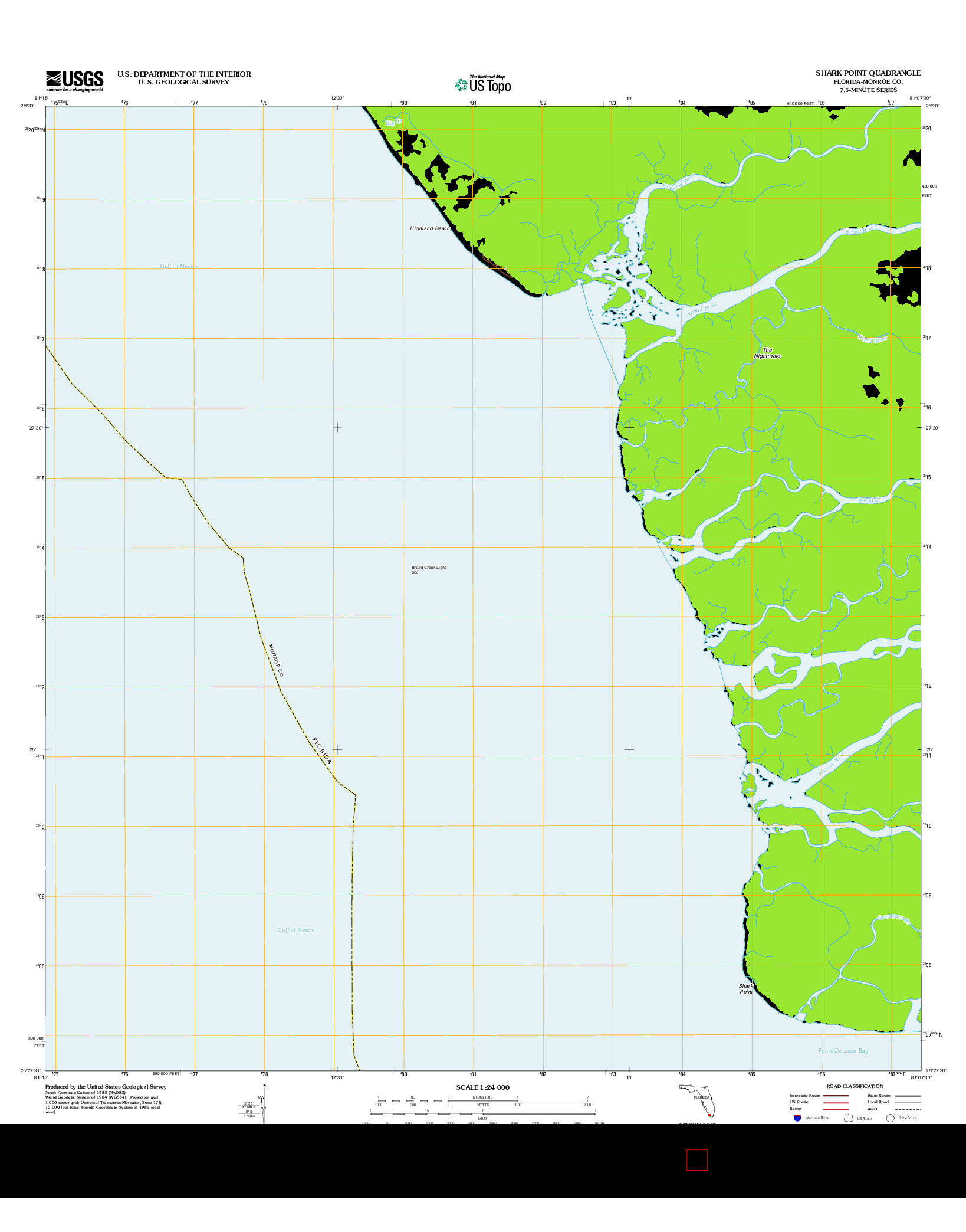 USGS US TOPO 7.5-MINUTE MAP FOR SHARK POINT, FL 2012