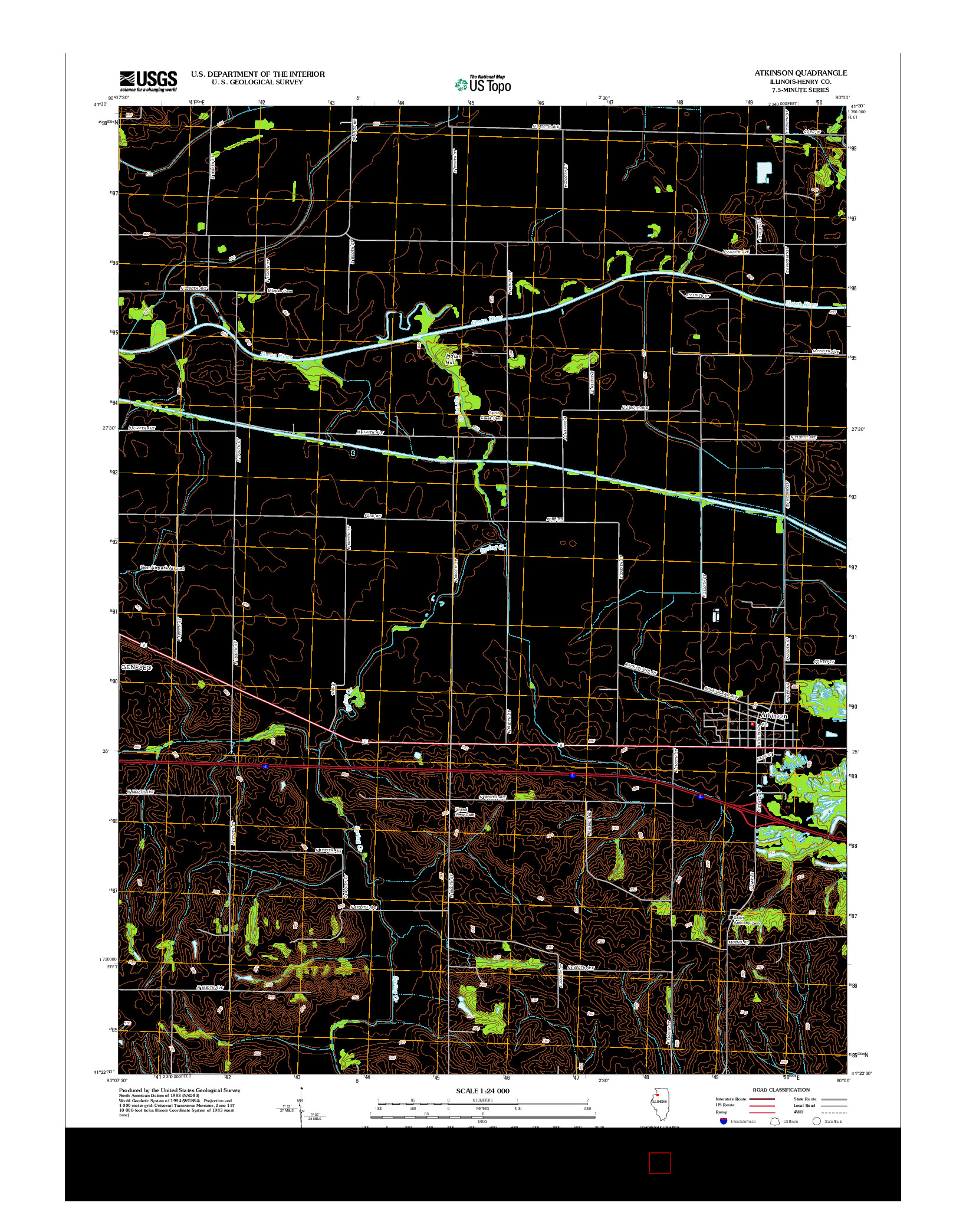 USGS US TOPO 7.5-MINUTE MAP FOR ATKINSON, IL 2012