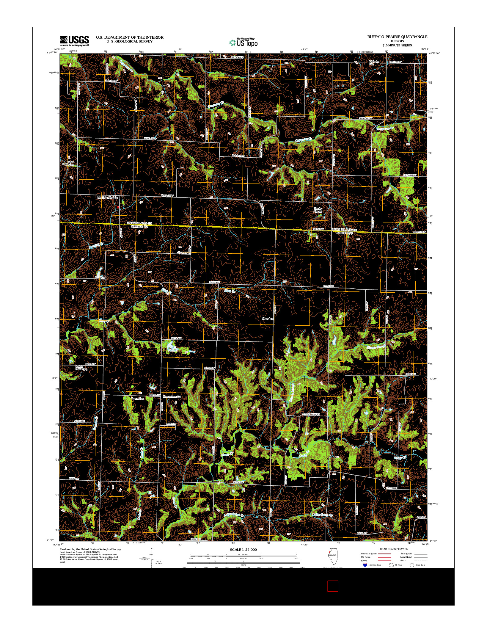 USGS US TOPO 7.5-MINUTE MAP FOR BUFFALO PRAIRIE, IL 2012