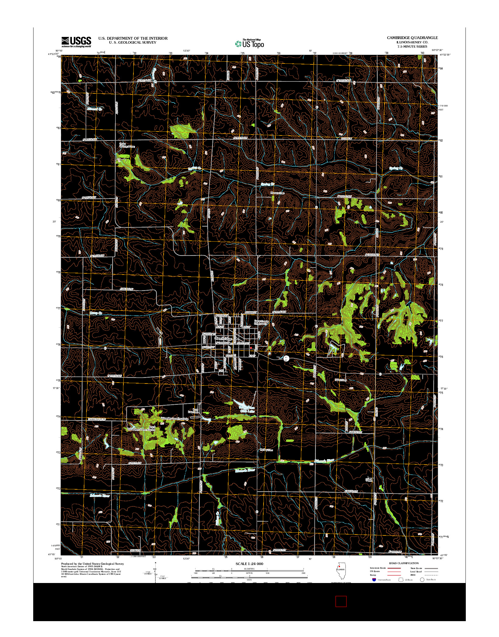 USGS US TOPO 7.5-MINUTE MAP FOR CAMBRIDGE, IL 2012