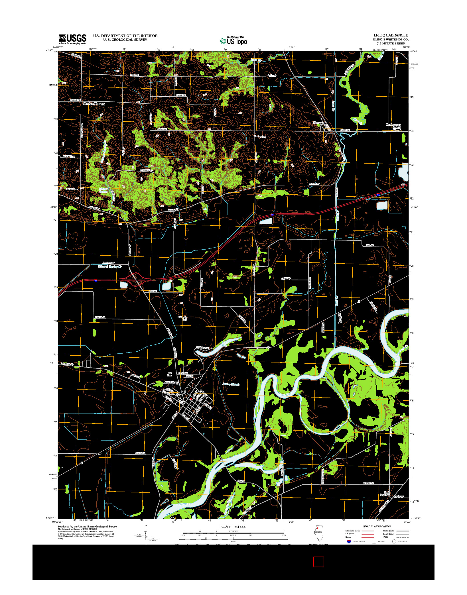 USGS US TOPO 7.5-MINUTE MAP FOR ERIE, IL 2012