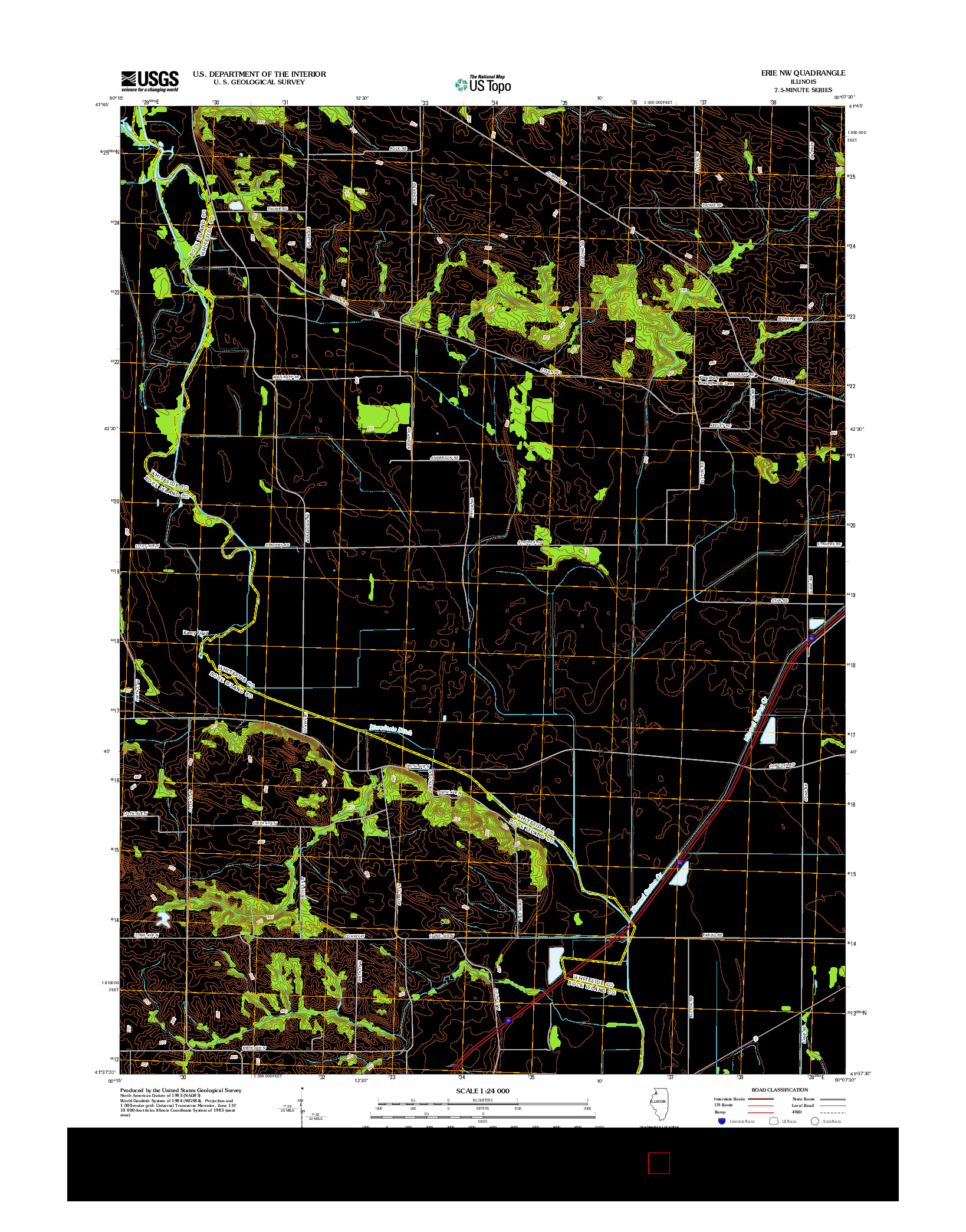 USGS US TOPO 7.5-MINUTE MAP FOR ERIE NW, IL 2012