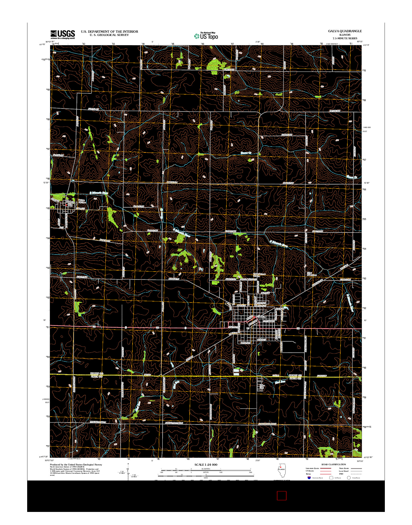USGS US TOPO 7.5-MINUTE MAP FOR GALVA, IL 2012