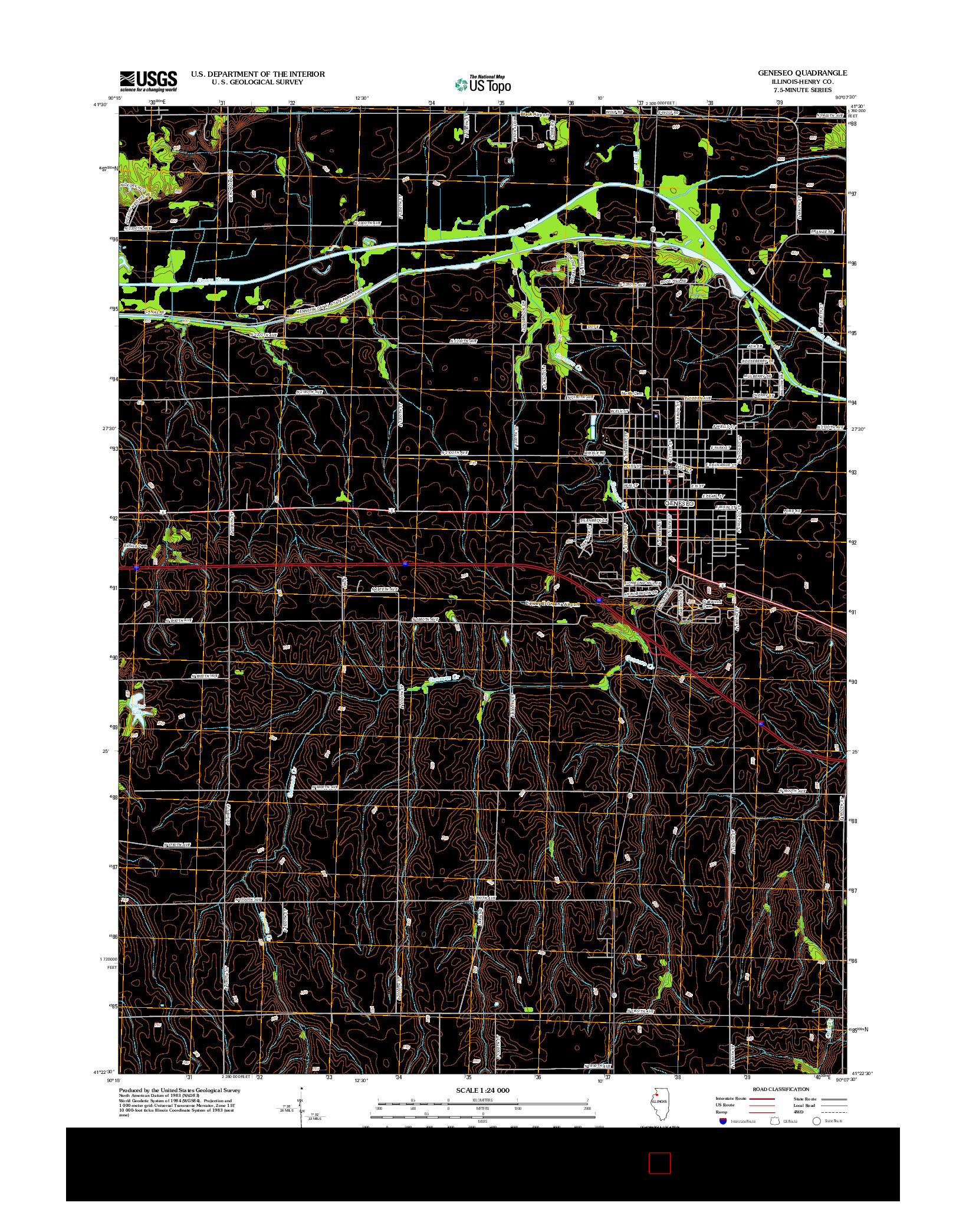 USGS US TOPO 7.5-MINUTE MAP FOR GENESEO, IL 2012