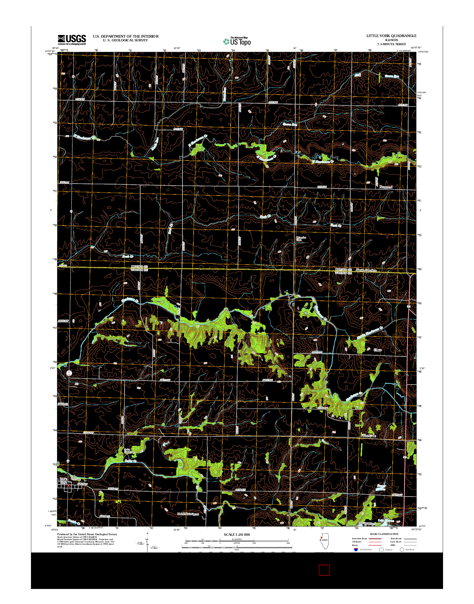 USGS US TOPO 7.5-MINUTE MAP FOR LITTLE YORK, IL 2012