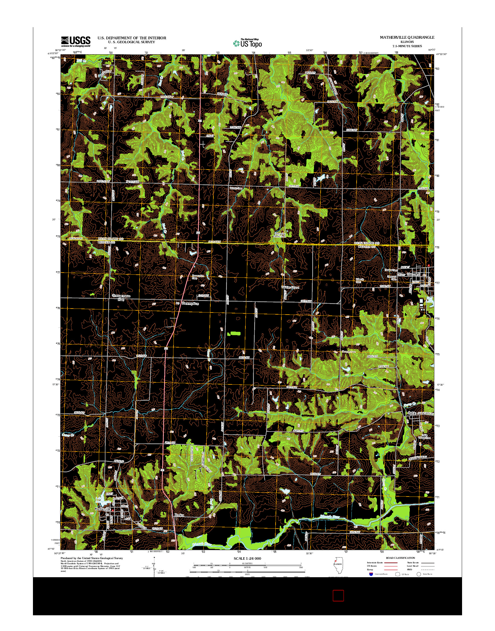 USGS US TOPO 7.5-MINUTE MAP FOR MATHERVILLE, IL 2012