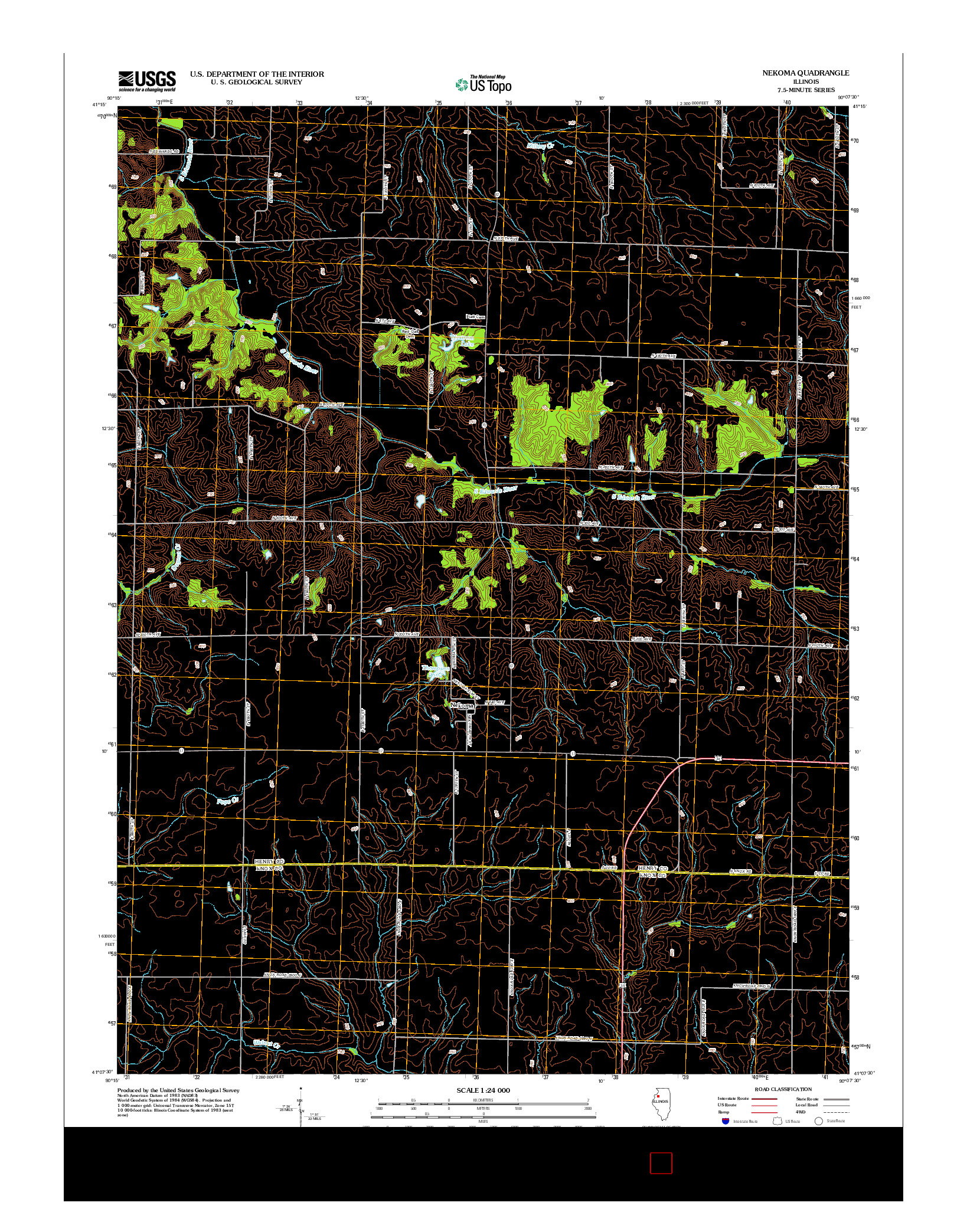 USGS US TOPO 7.5-MINUTE MAP FOR NEKOMA, IL 2012