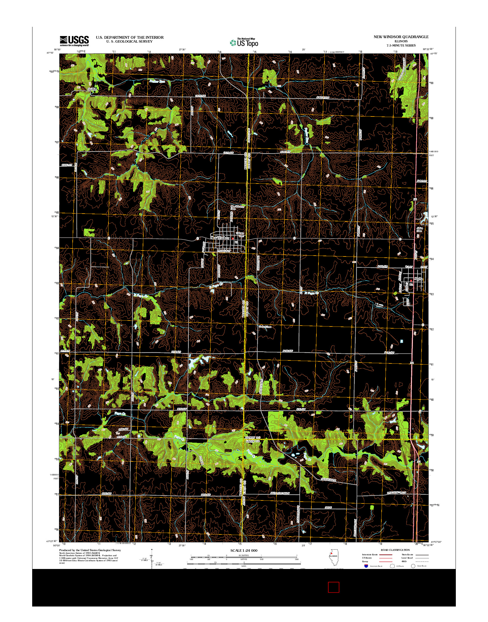 USGS US TOPO 7.5-MINUTE MAP FOR NEW WINDSOR, IL 2012