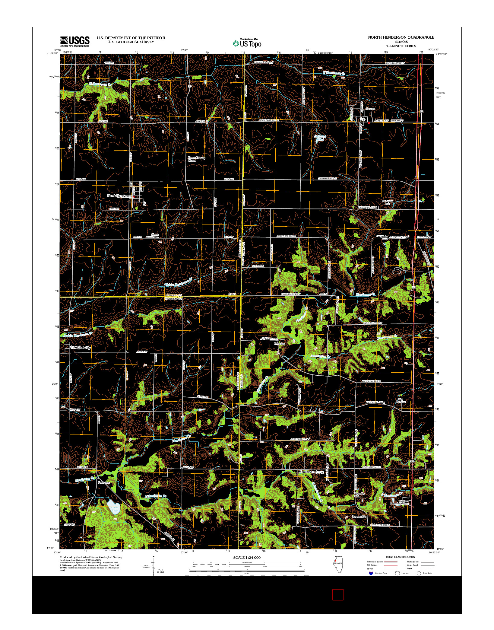 USGS US TOPO 7.5-MINUTE MAP FOR NORTH HENDERSON, IL 2012