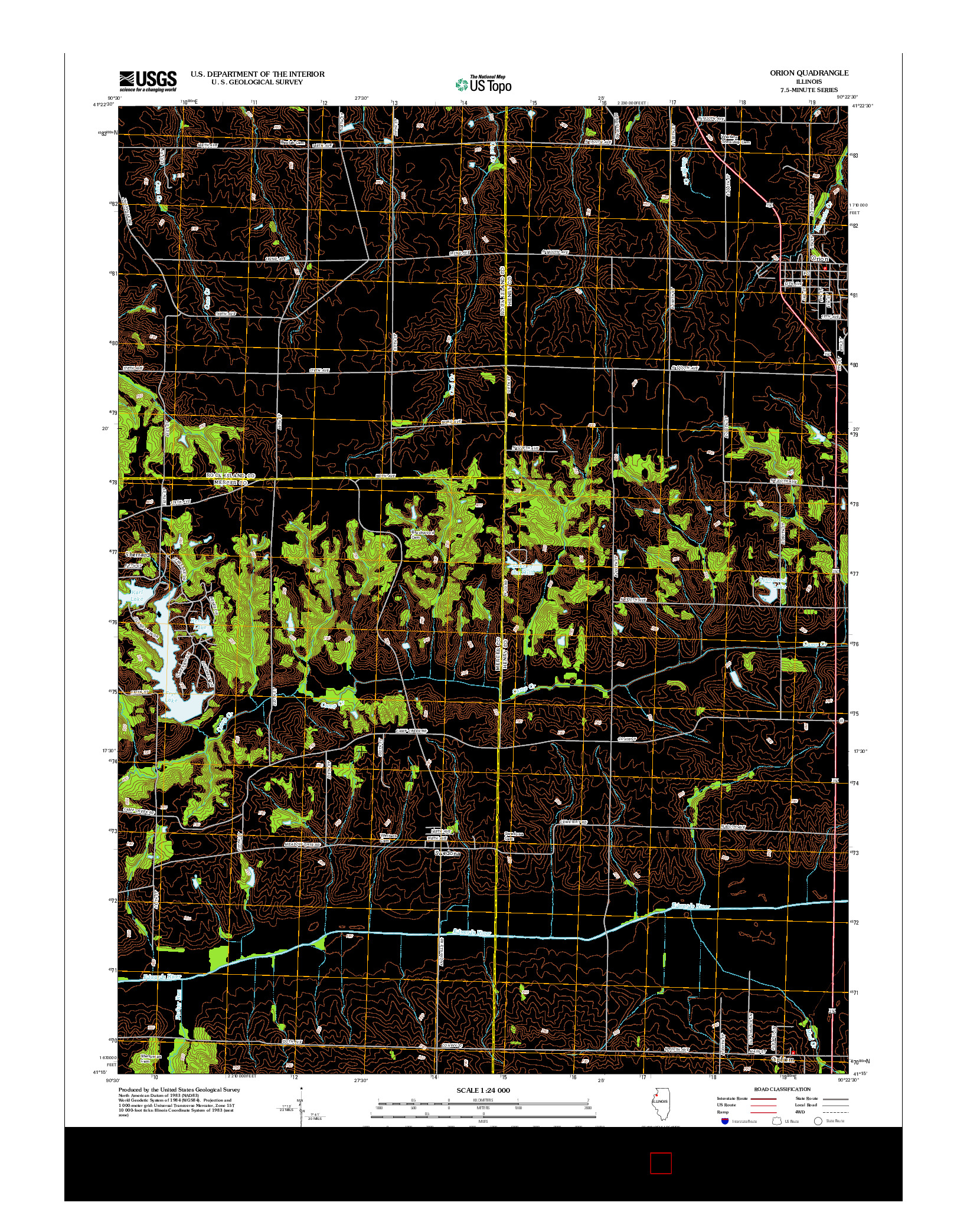 USGS US TOPO 7.5-MINUTE MAP FOR ORION, IL 2012